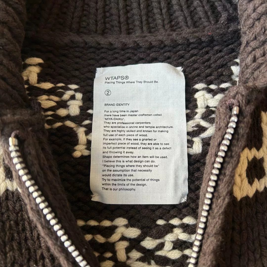 Wtaps WTAPS 14AW COWICHAN Brown Sweater Size US M / EU 48-50 / 2 - 3 Thumbnail