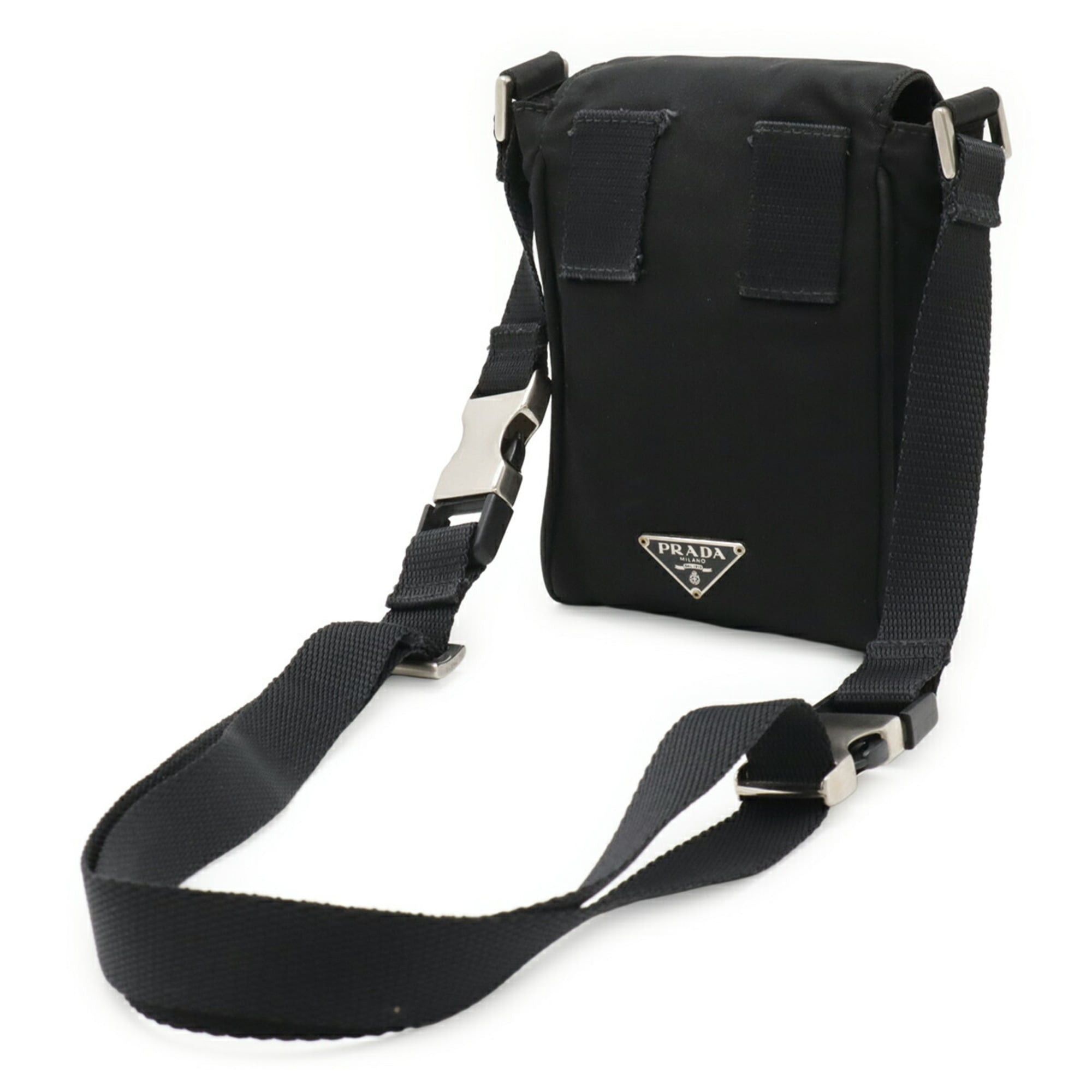 Prada PRADA Triangle Shoulder Bag, Pochette, Waist Pouch, Body Leather and Nylon, Black, MV583 Size ONE SIZE - 3 Thumbnail