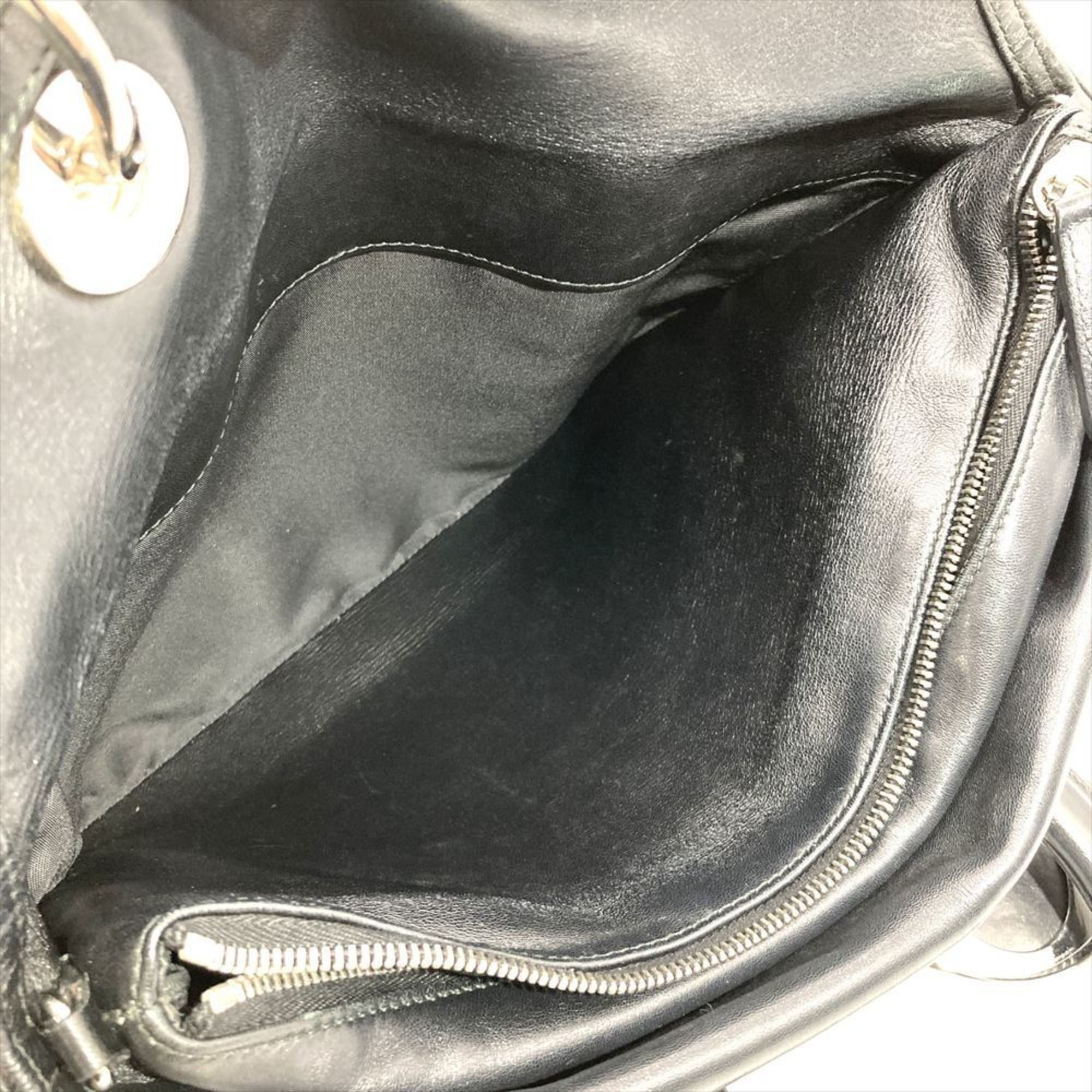 Dior Christian Dior Dior Lady Cannage Handbag Leather Black Women's Size ONE SIZE - 8 Thumbnail