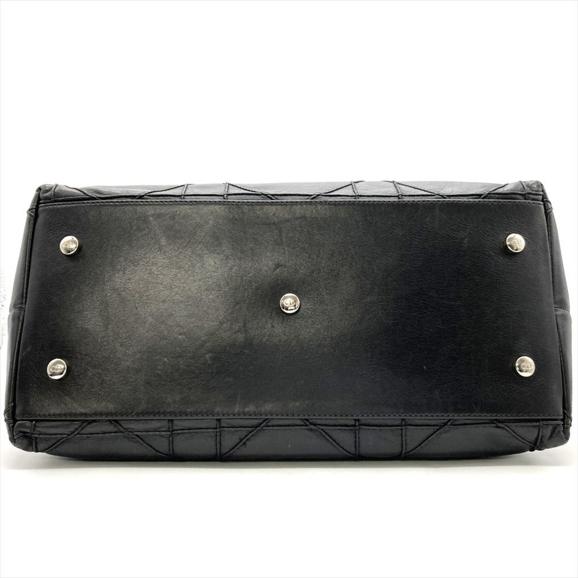Dior Christian Dior Dior Lady Cannage Handbag Leather Black Women's Size ONE SIZE - 5 Thumbnail