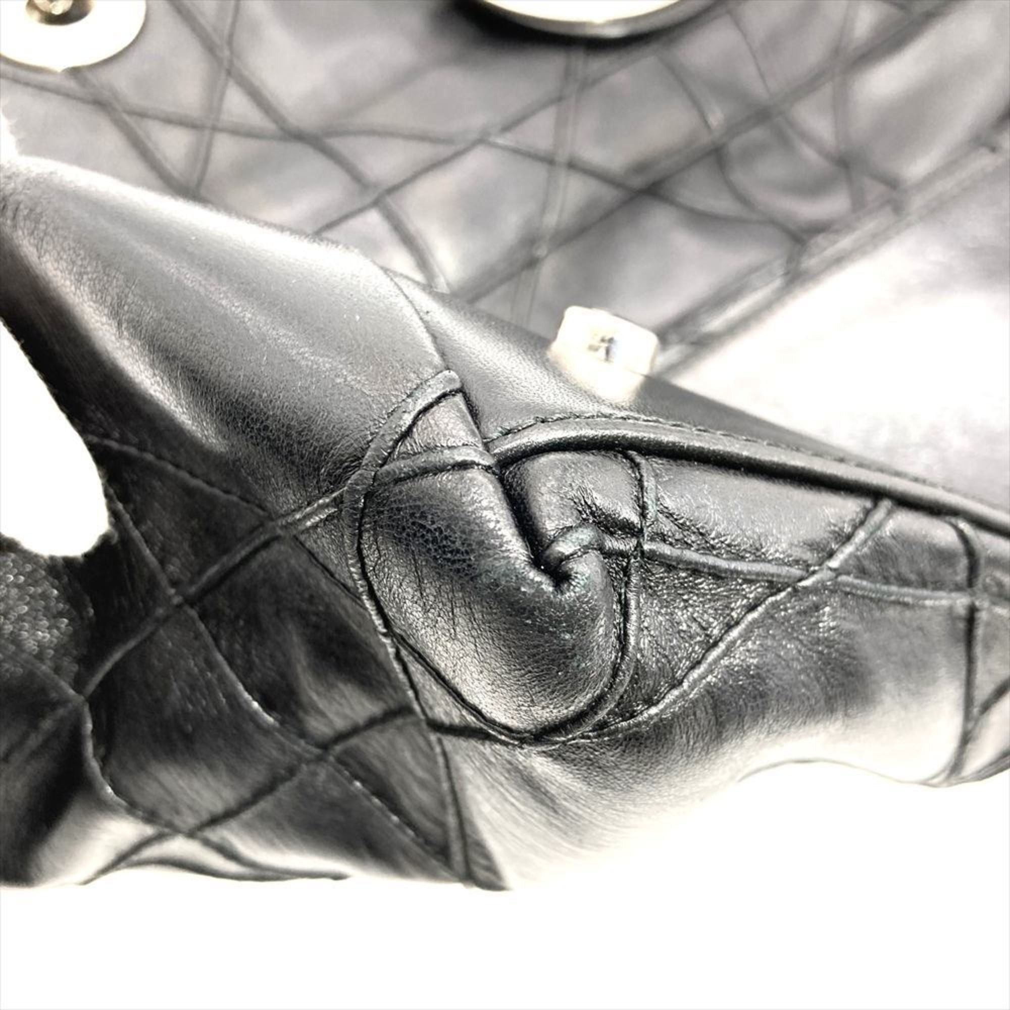 Dior Christian Dior Dior Lady Cannage Handbag Leather Black Women's Size ONE SIZE - 13 Thumbnail