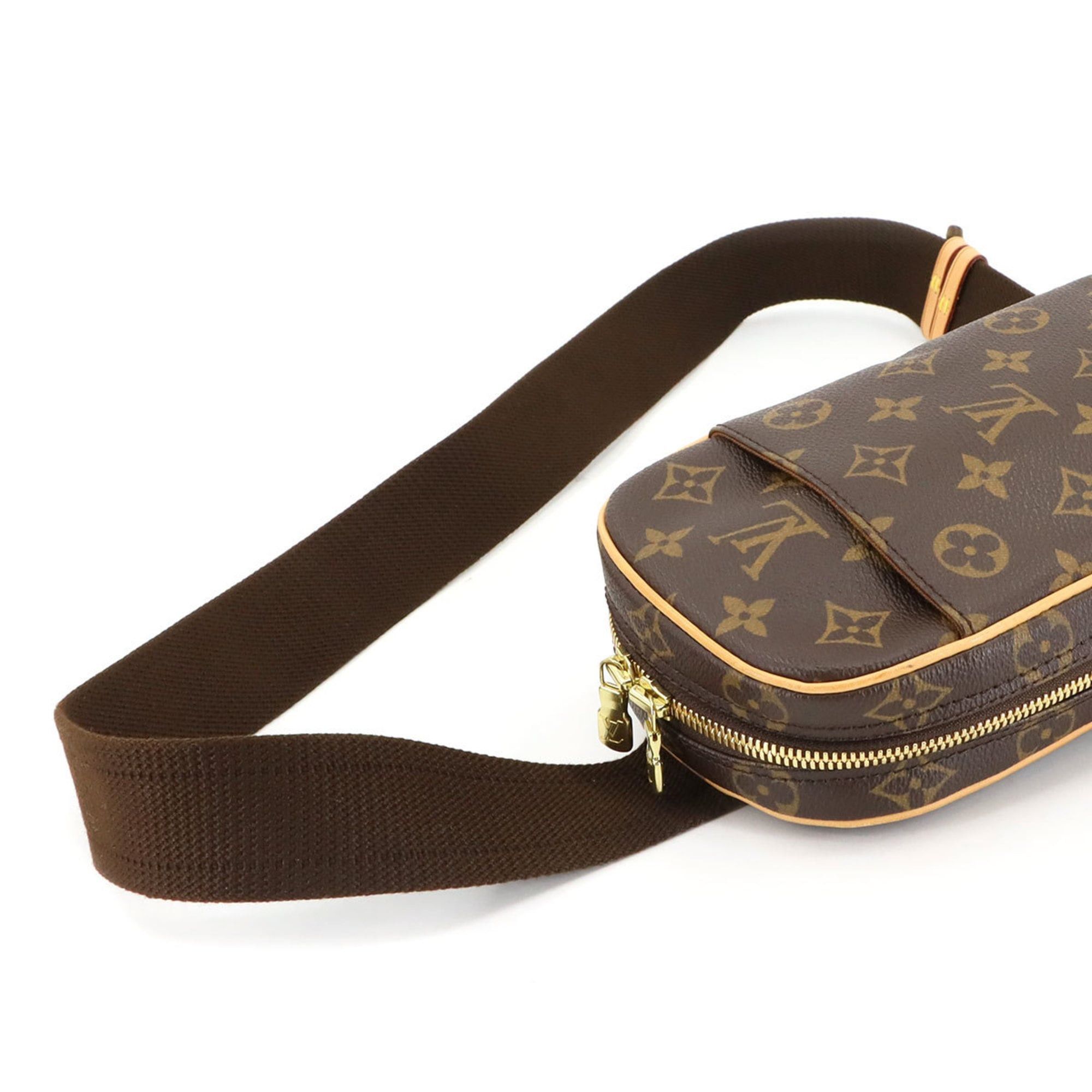 Louis Vuitton Monogram Pochette Gange Body Bag, Brown, M51870, Gold Hardware