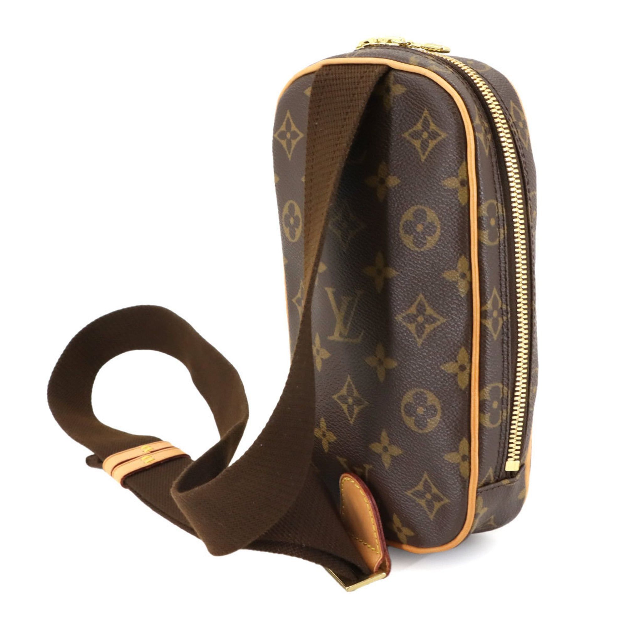 Louis Vuitton Monogram Pochette Gange Body Bag, Brown, M51870, Gold Hardware
