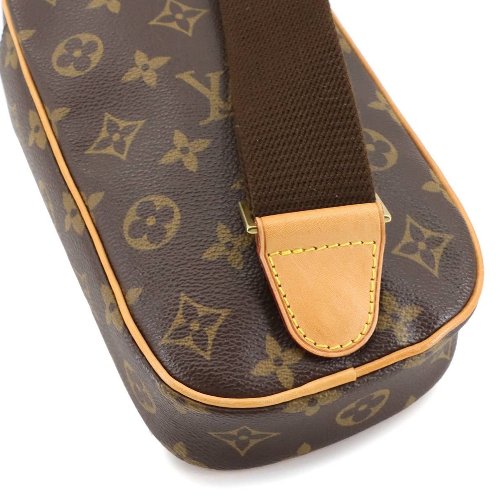 Louis Vuitton Monogram Pochette Gange Body Bag, Brown, M51870, Gold Hardware