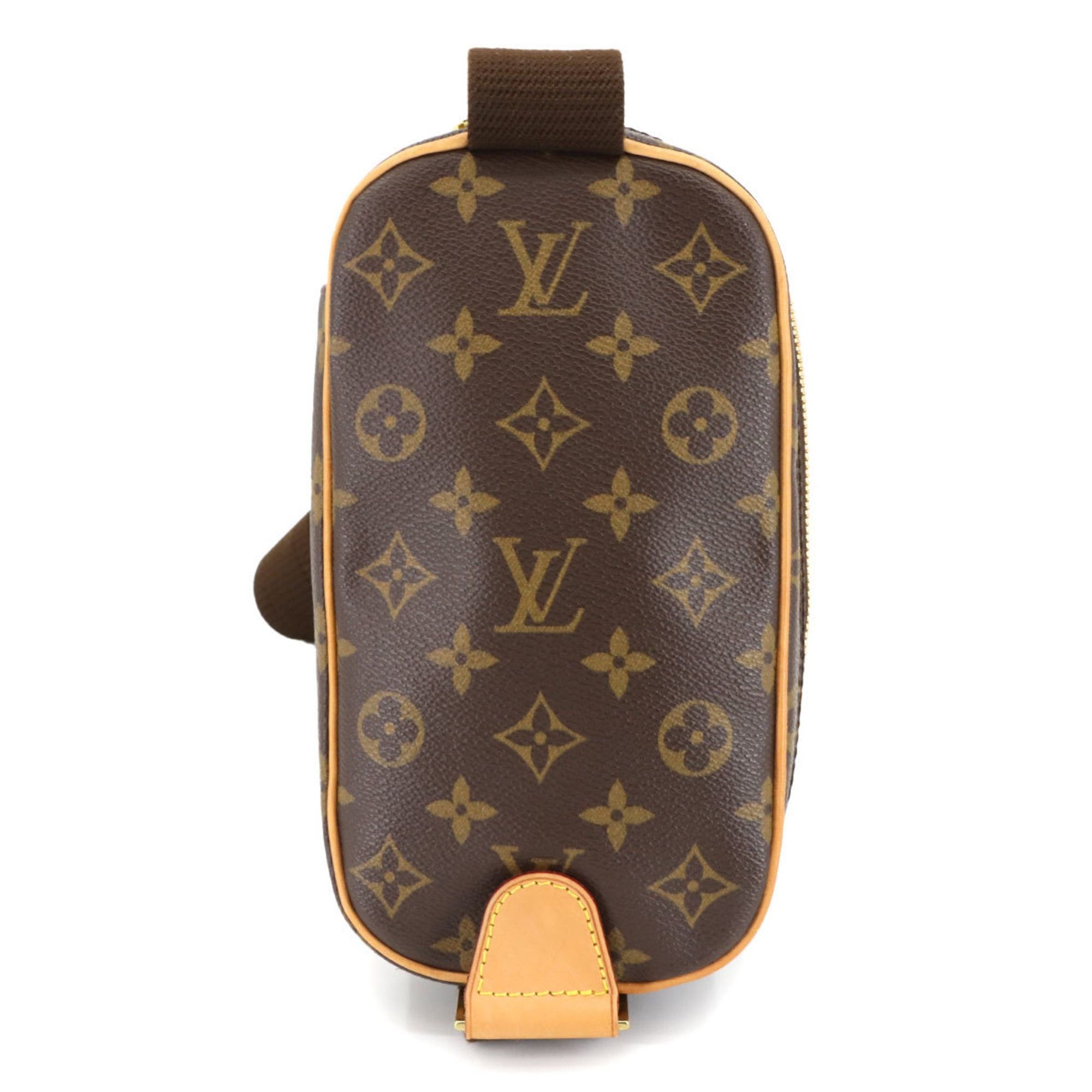 Louis Vuitton Monogram Pochette Gange Body Bag, Brown, M51870, Gold Hardware