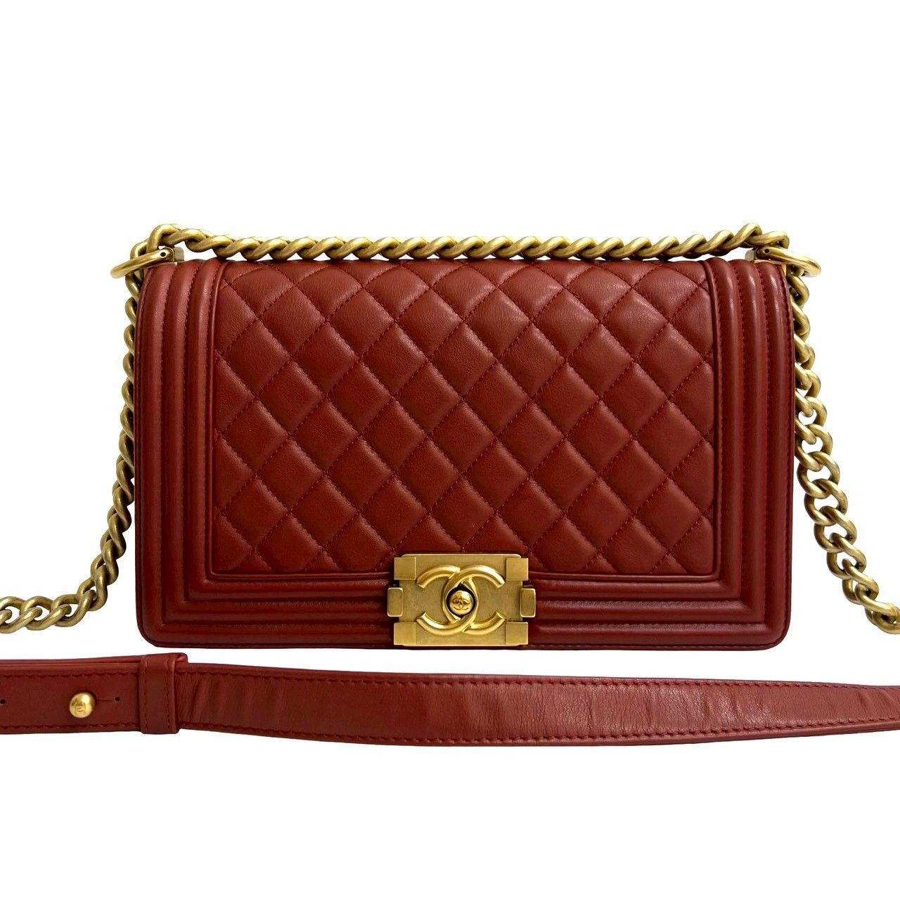 Chanel Chanel Chanel Boy Chanel Lambskin Shoulder Bag Leather Shoulder Bag DUTY FREE for USA Size ONE SIZE - 2 Thumbnail