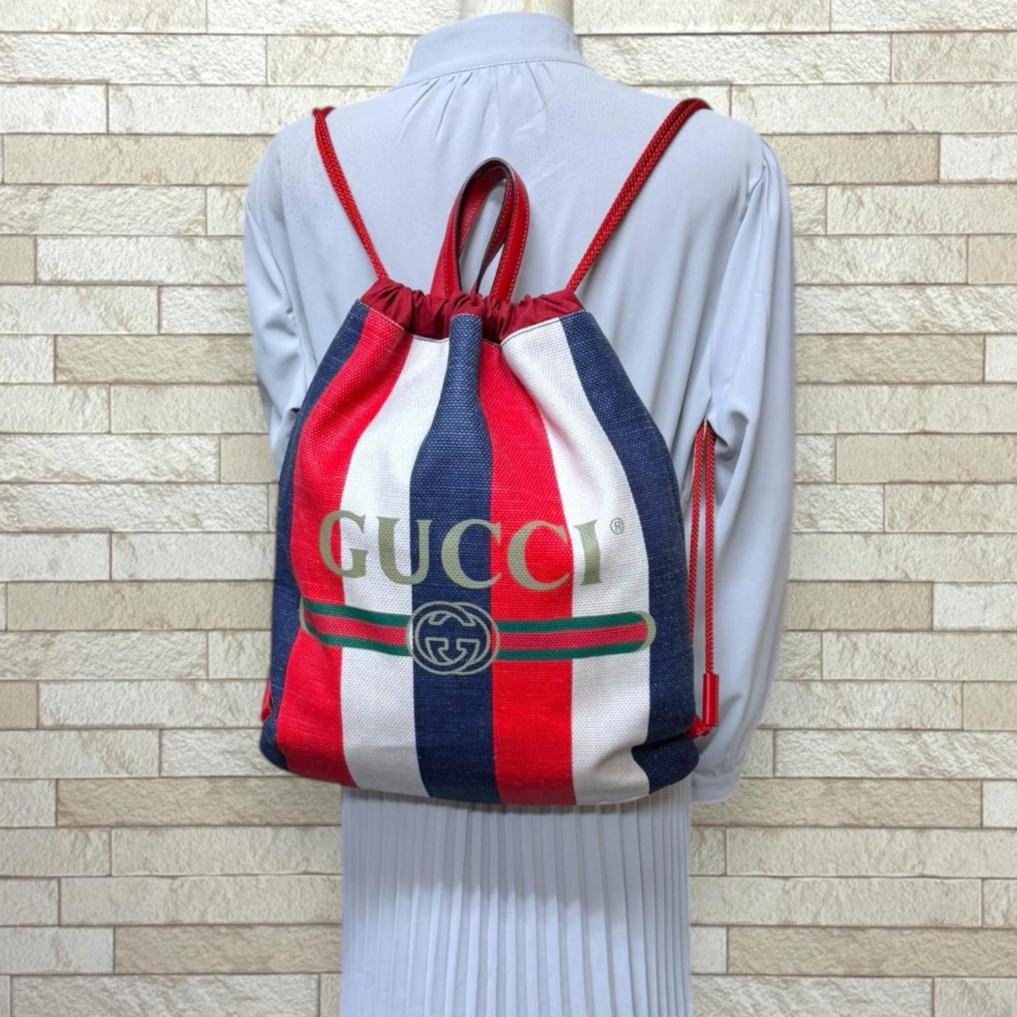 Gucci Pre-owned Gucci Drawstring Bag, Backpack/Daypack, Canvas 473872, Women's Size ONE SIZE - 2 Thumbnail