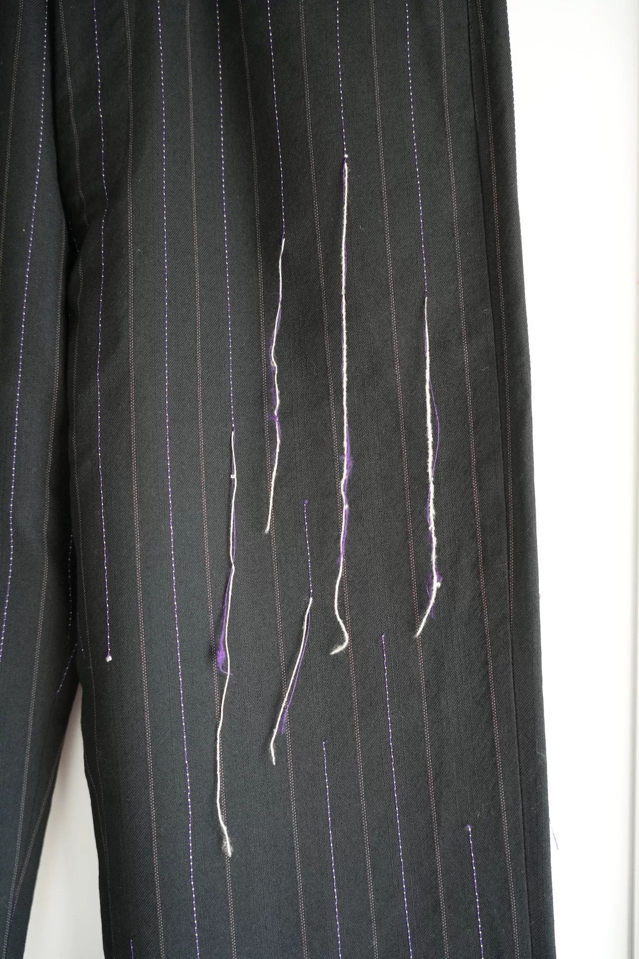 Yohji Yamamoto Yohji Yamamoto Striped Wool Trousers Size US 31 - 5 Thumbnail
