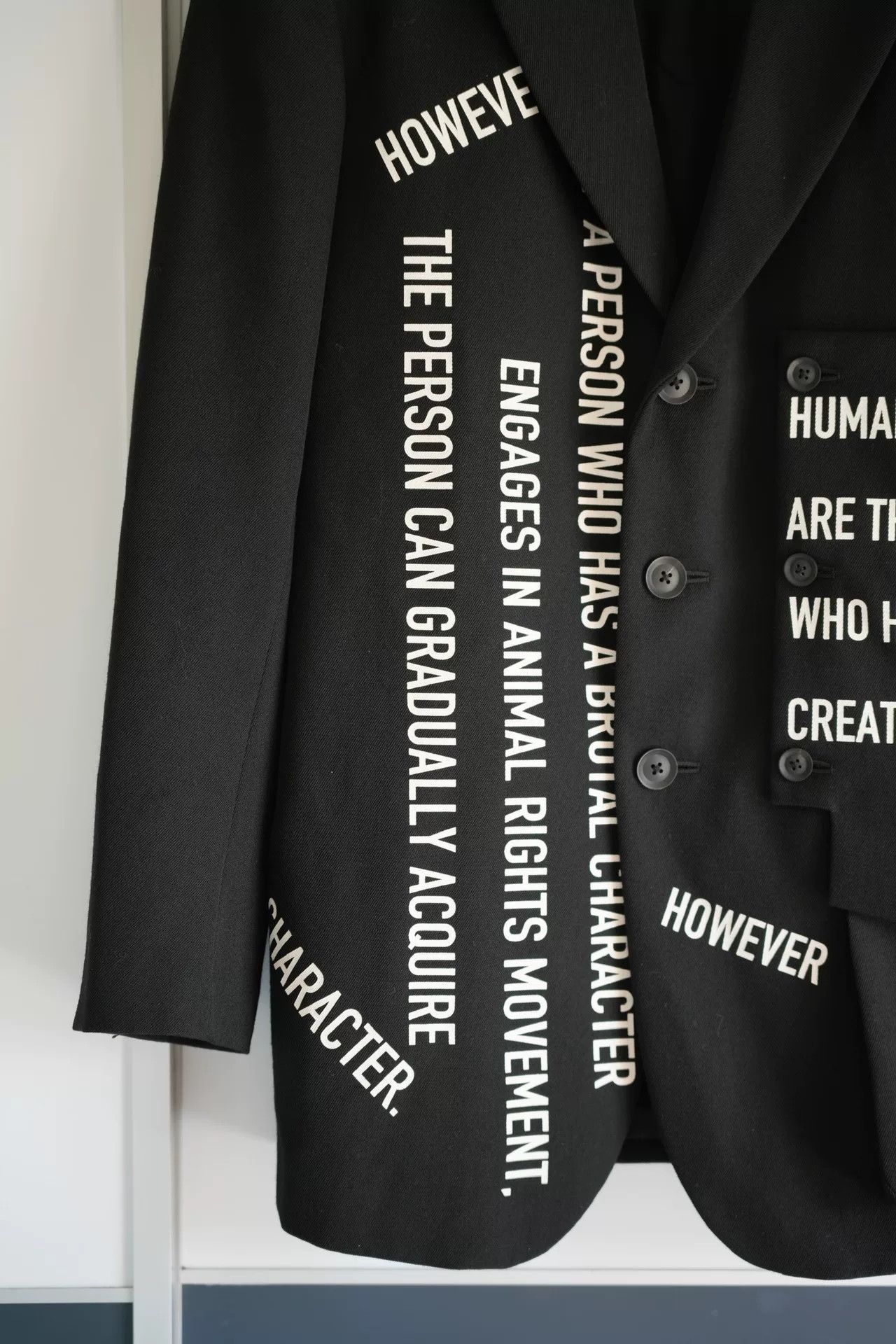 Yohji Yamamoto Yohji Yamamoto Black Suit with Statements Size US S / EU 44-46 / 1 - 5 Thumbnail