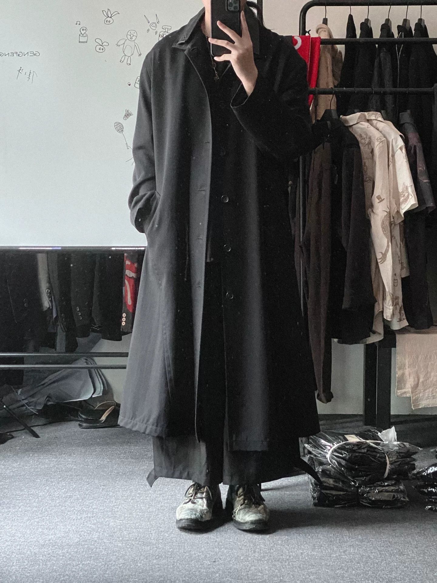Yohji Yamamoto Yohji Yamamoto Black Long Coat Size US M / EU 48-50 / 2 - 8 Thumbnail