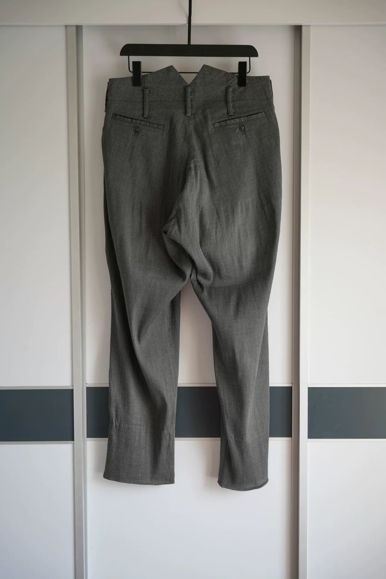 Yohji Yamamoto Yohji Yamamoto Gray Stripe Tailored Pants Size US 31 - 2 Thumbnail