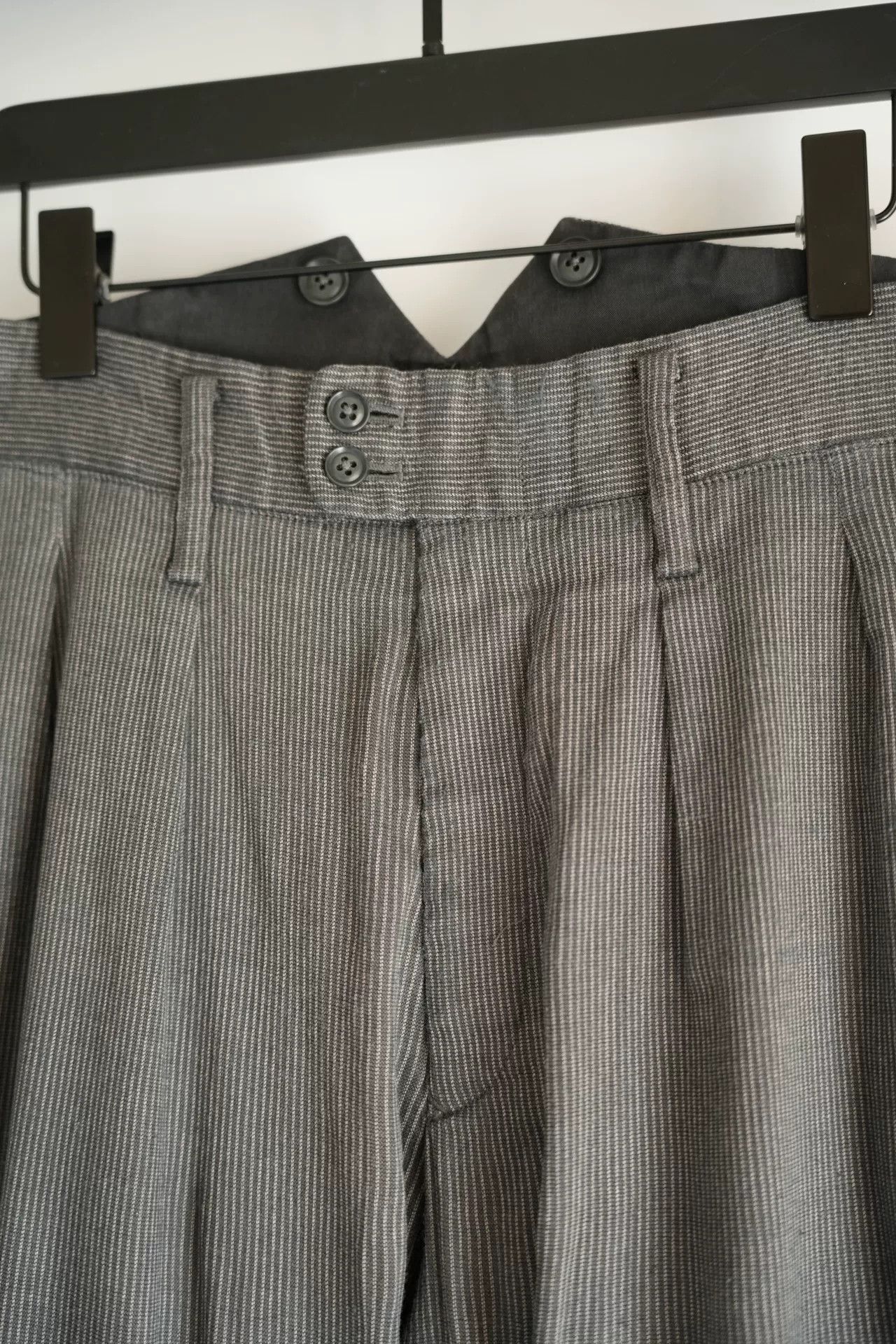 Yohji Yamamoto Yohji Yamamoto Gray Stripe Tailored Pants Size US 31 - 4 Thumbnail
