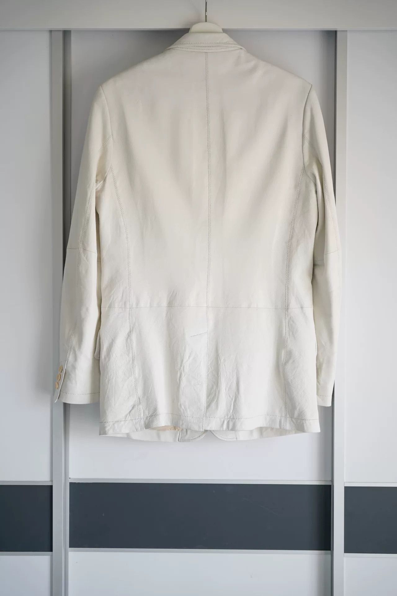 Yohji Yamamoto Yohji Yamamoto White Leather Suit Jacket Size US S / EU 44-46 / 1 - 2 Thumbnail
