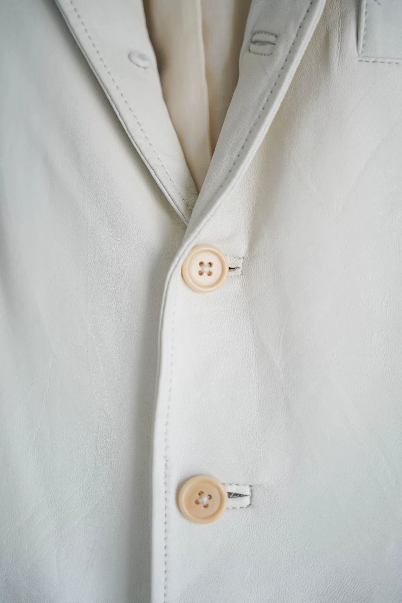Yohji Yamamoto Yohji Yamamoto White Leather Suit Jacket Size US S / EU 44-46 / 1 - 4 Thumbnail
