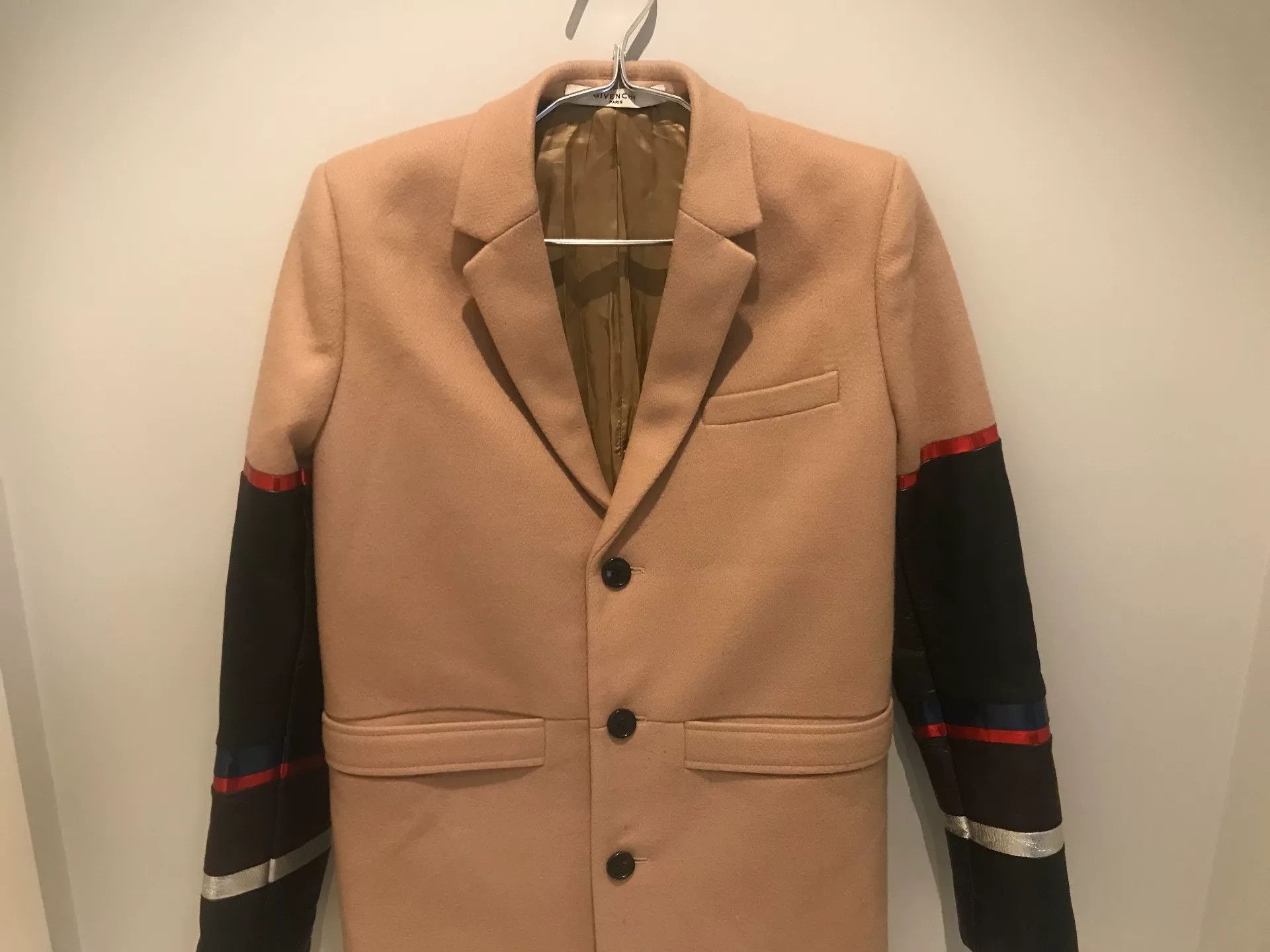 Givenchy Givenchy Wool Laser Leather Sleeve Coat Size US XS / EU 42 / 0 - 3 Thumbnail