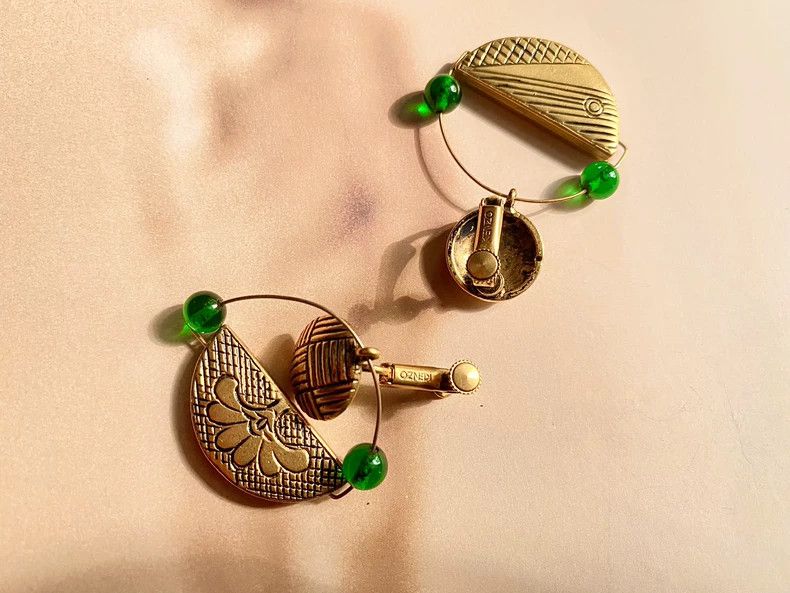 Kenzo 1986 Kenzo Green Glass Bead Earrings Size ONE SIZE - 4 Thumbnail