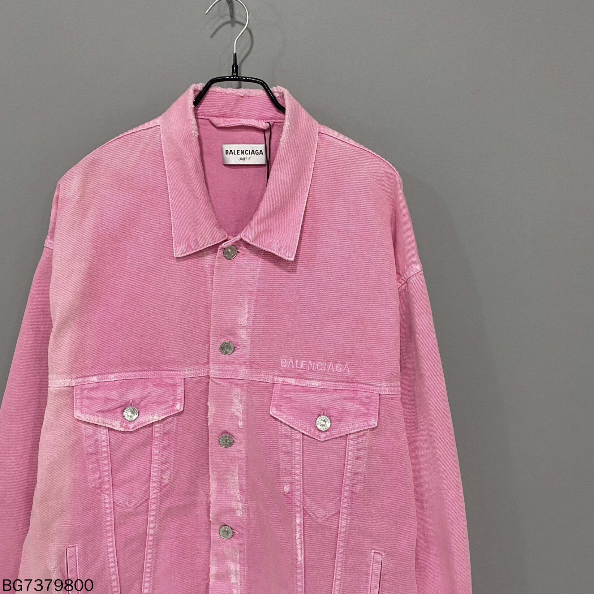 Balenciaga Balenciaga Pink Washed Denim Jacket Size US M / EU 48-50 / 2 - 5 Thumbnail