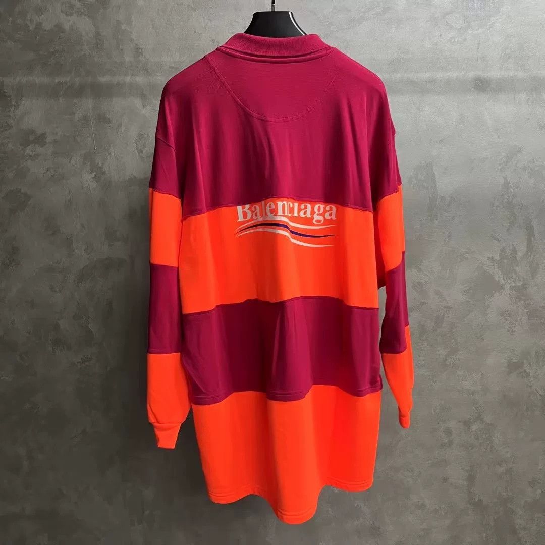 Balenciaga Balenciaga Red Orange Logo Long Sleeve Polo Size US S / EU 44-46 / 1 - 2 Thumbnail