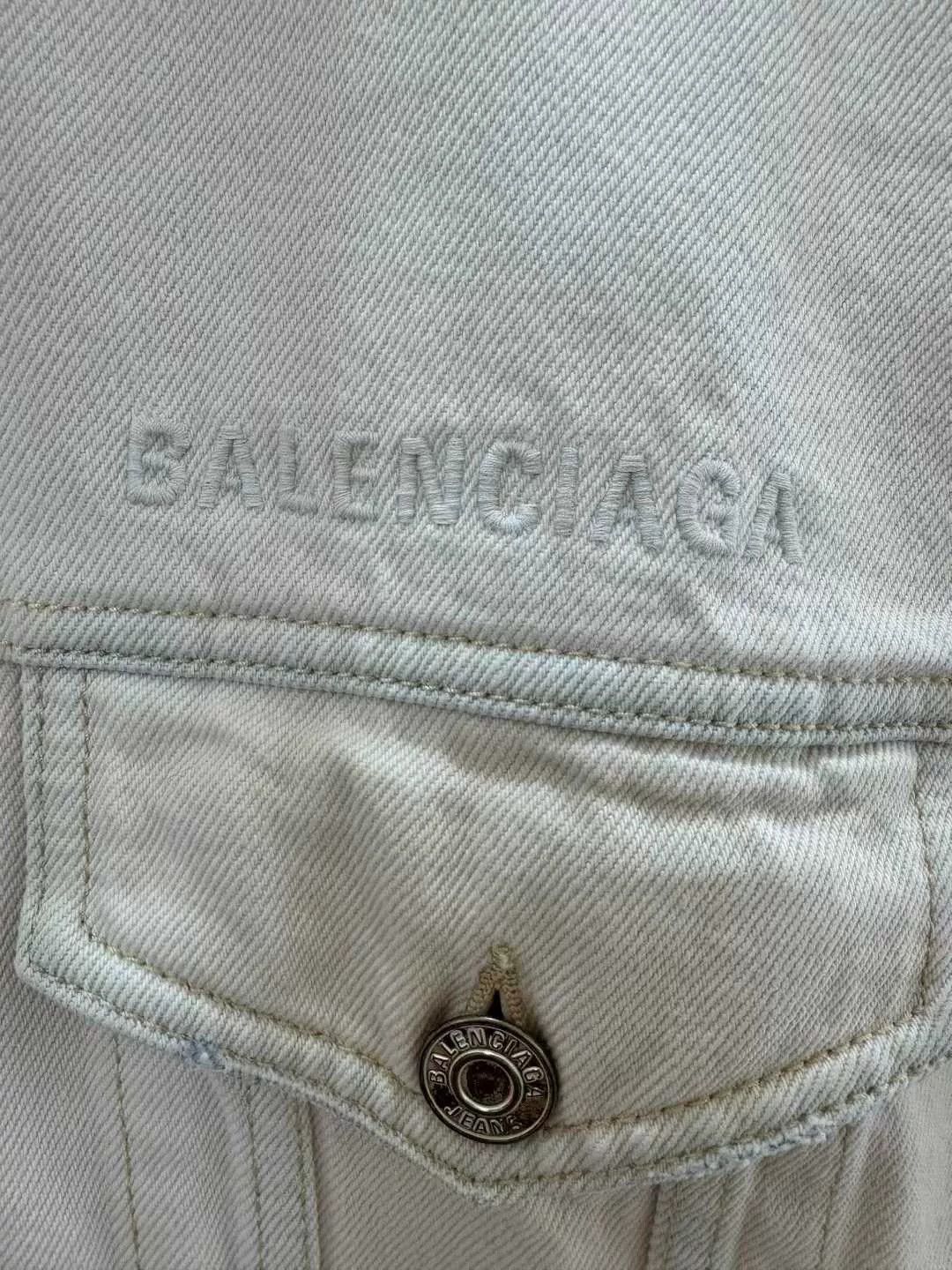 Balenciaga Balenciaga Logo Embroidered Denim Jacket Size US XS / EU 42 / 0 - 2 Thumbnail