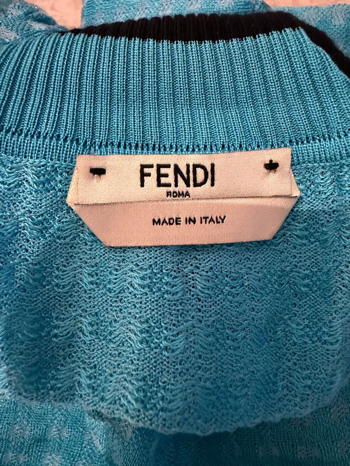 Fendi fendi lantern sleeve knitted sweater in blue Size US S / EU 44-46 / 1 - 3 Thumbnail