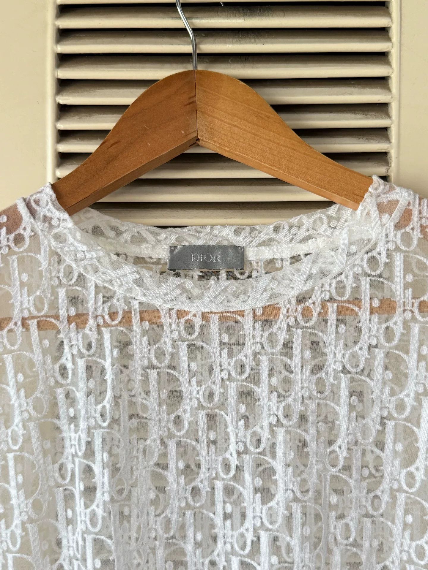 Dior dior white short sleeve sheer top Size US S / EU 44-46 / 1 - 3 Thumbnail