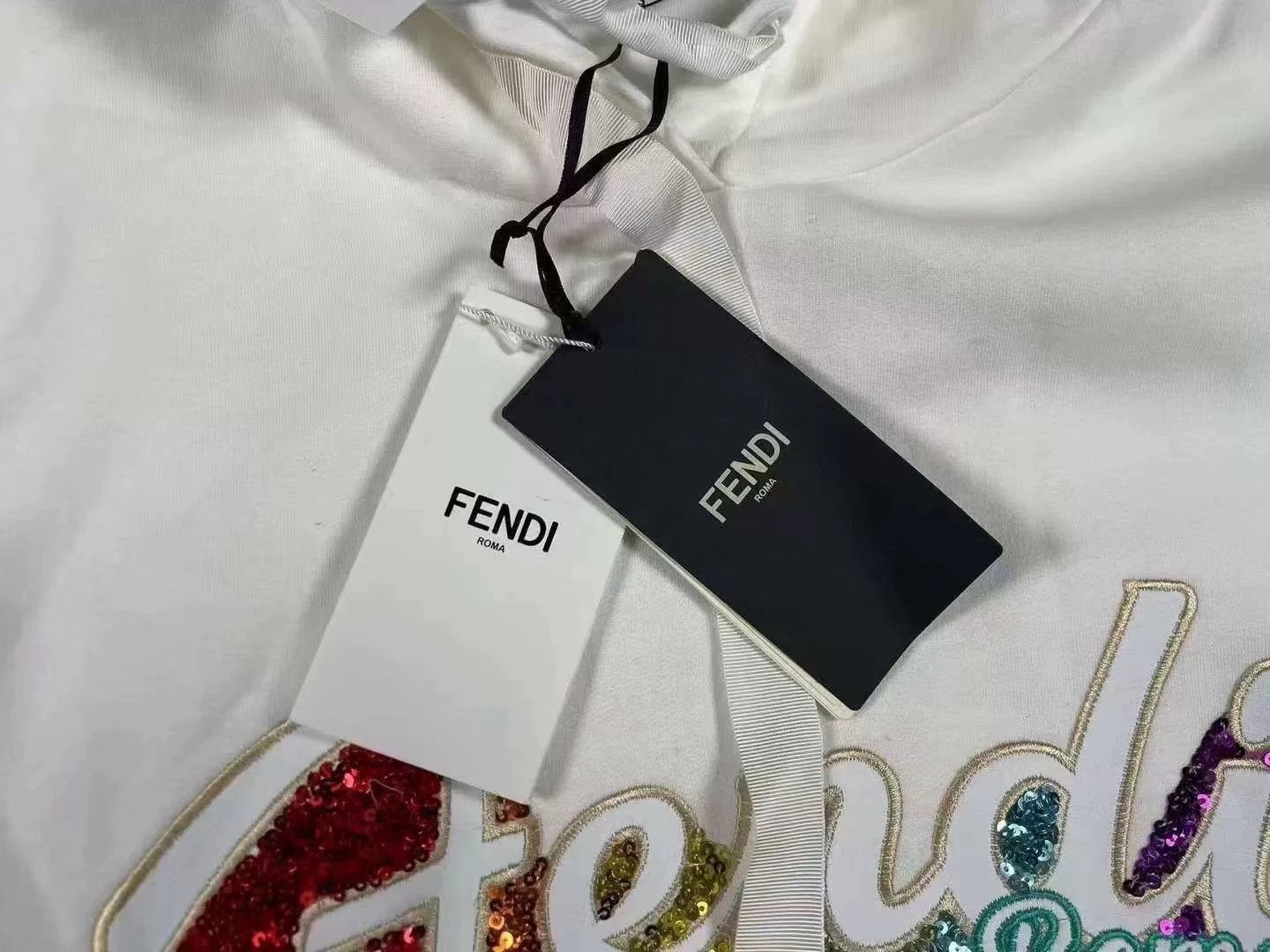 Fendi fendi rainbow logo hoodie in white Size US S / EU 44-46 / 1 - 5 Thumbnail