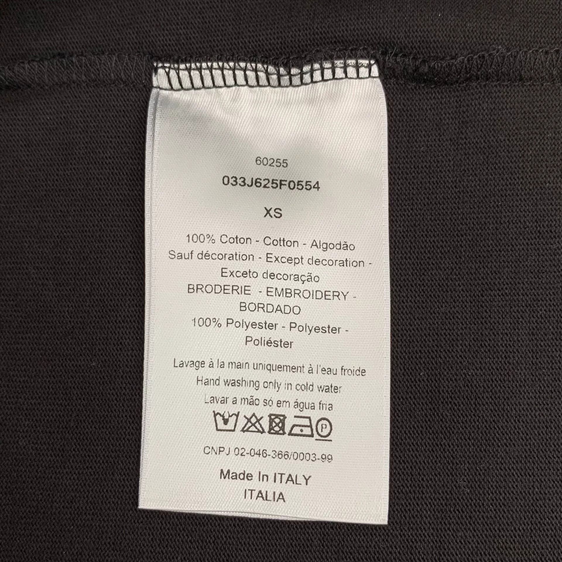 Dior black logo embroidered cotton t-shirt Size US XS / EU 42 / 0 - 8 Thumbnail