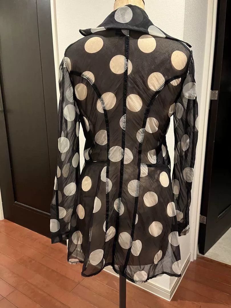 Junya Watanabe sheer polka dot waist tie black shirt coat Size US M / EU 48-50 / 2 - 3 Thumbnail