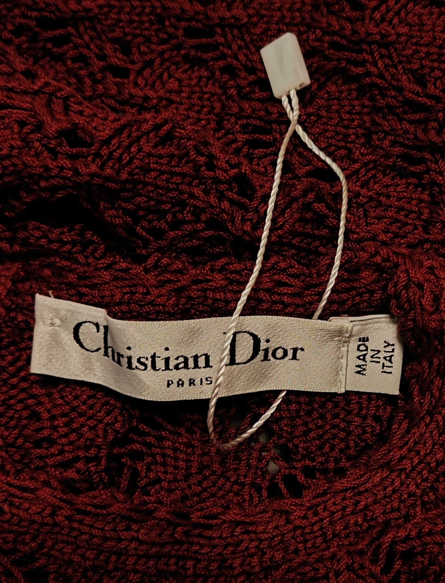 Dior dior burgundy openwork knitted sweater Size US M / EU 48-50 / 2 - 3 Thumbnail