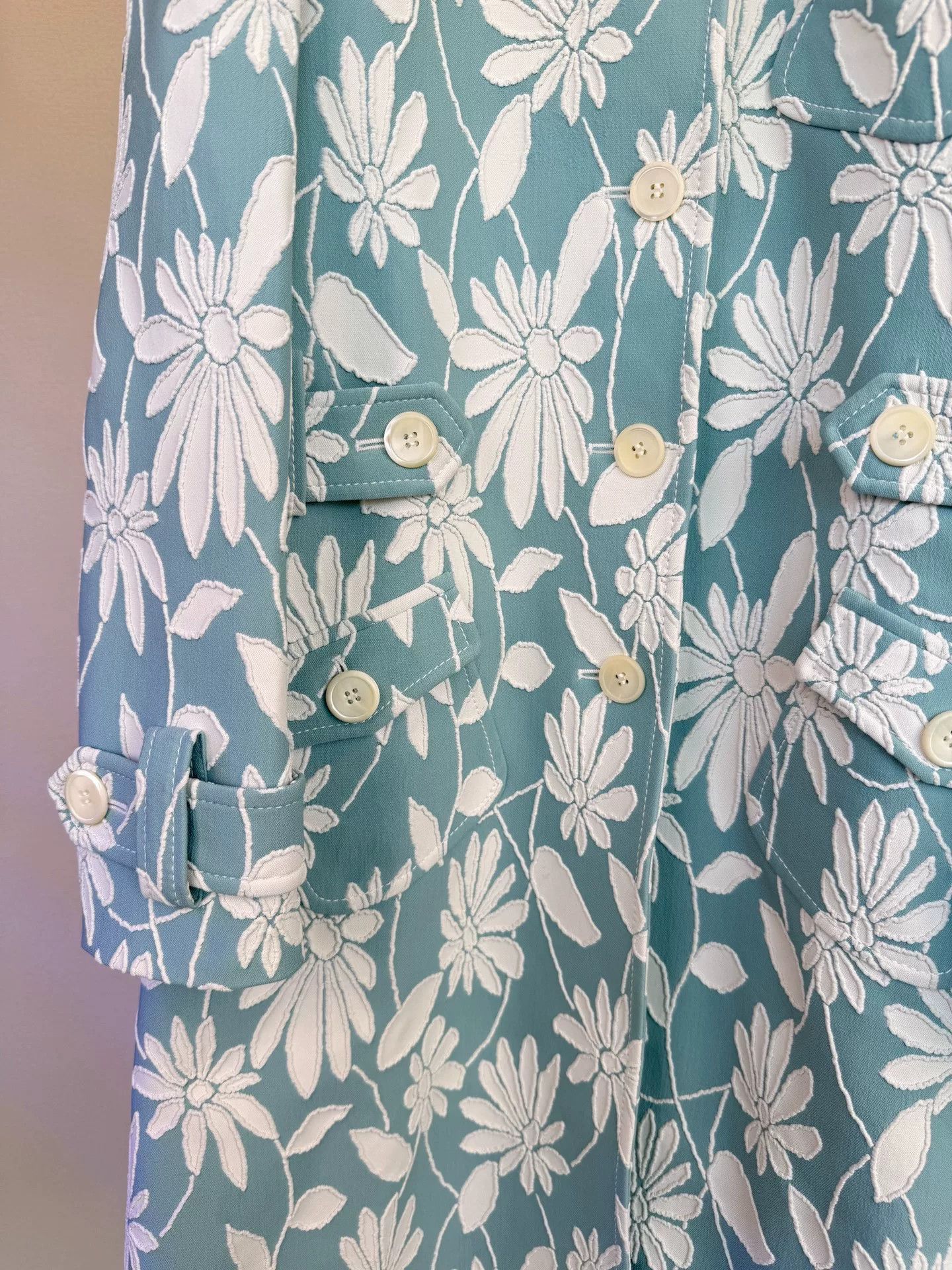 Miu Miu fresh blue floral coat by miu miu Size US S / EU 44-46 / 1 - 6 Thumbnail