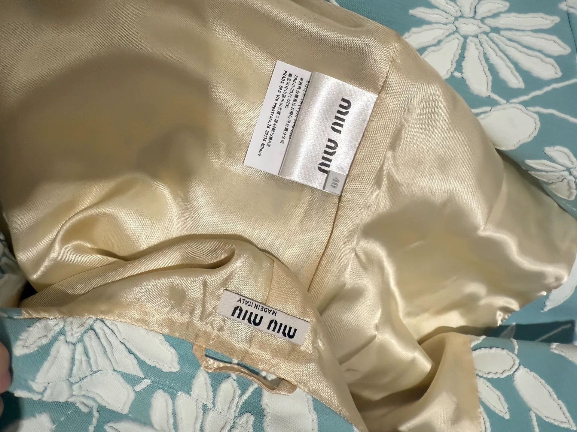 Miu Miu fresh blue floral coat by miu miu Size US S / EU 44-46 / 1 - 9 Thumbnail
