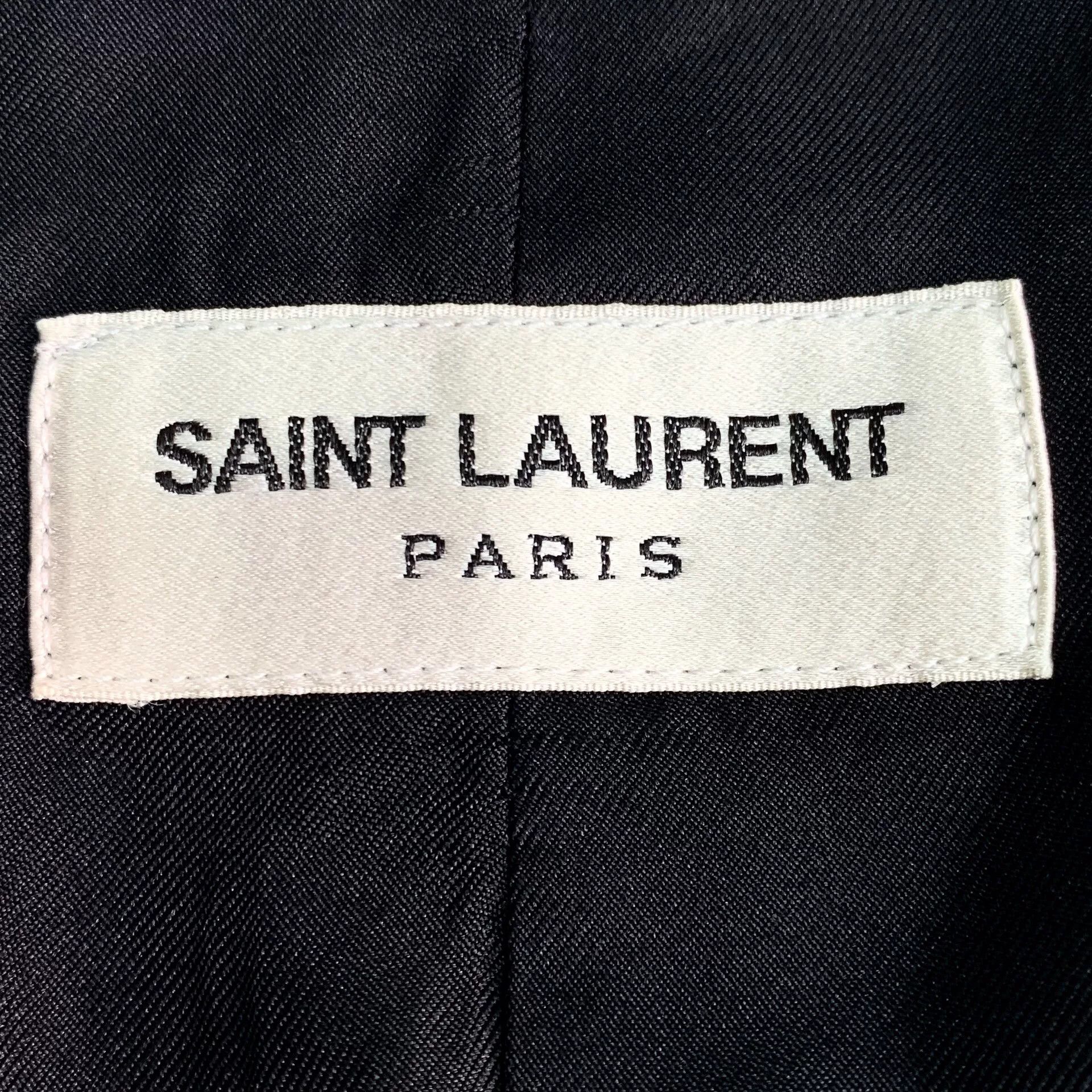 Saint Laurent Paris black wool v-neck long sleeve blazer Size US XS / EU 42 / 0 - 5 Thumbnail