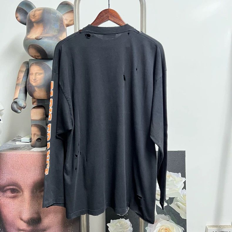 Balenciaga Distressed Long Sleeve Top