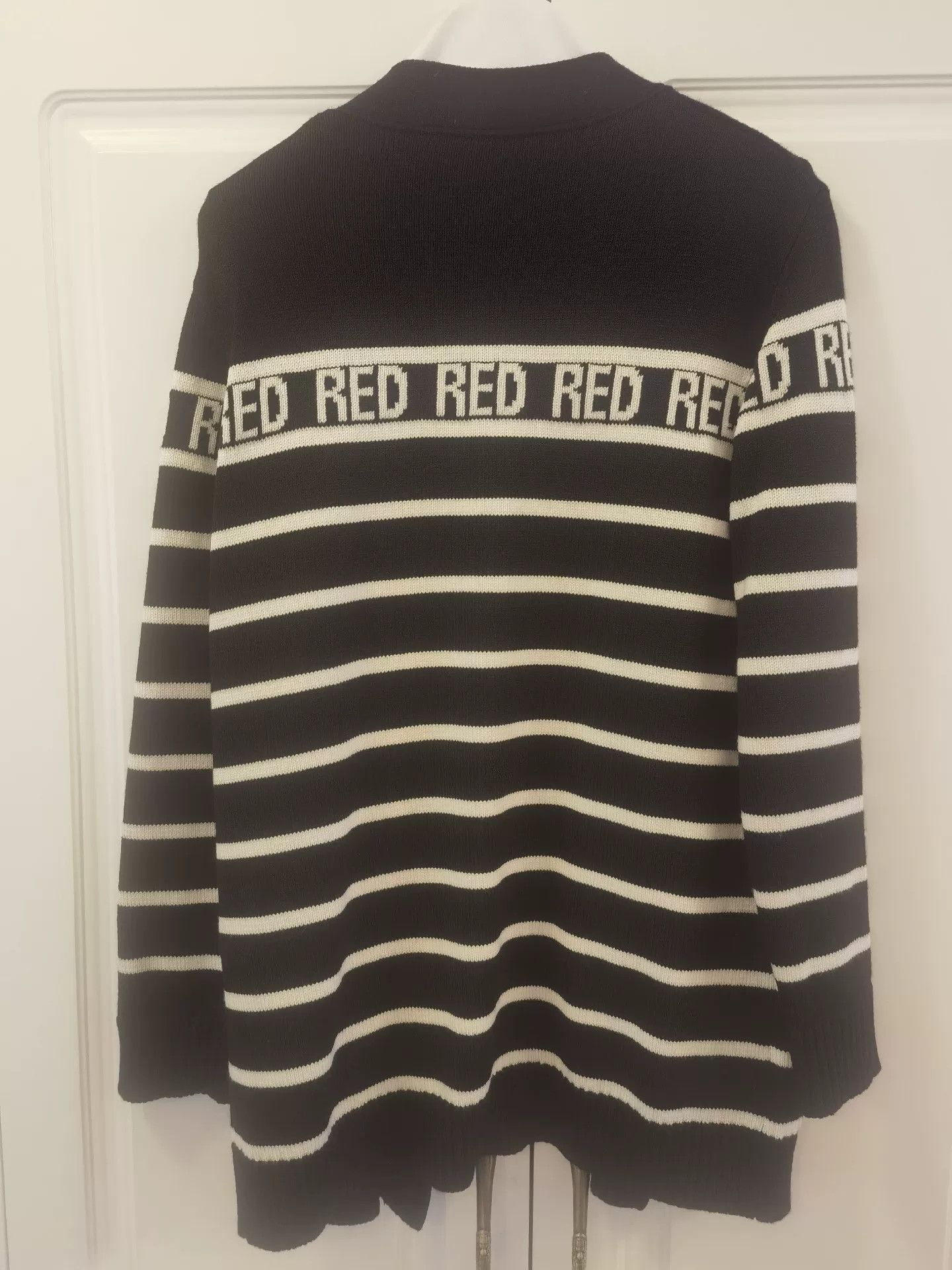 Valentino Red Valentino Black White Cardigan Size US XXS / EU 40 - 2 Thumbnail
