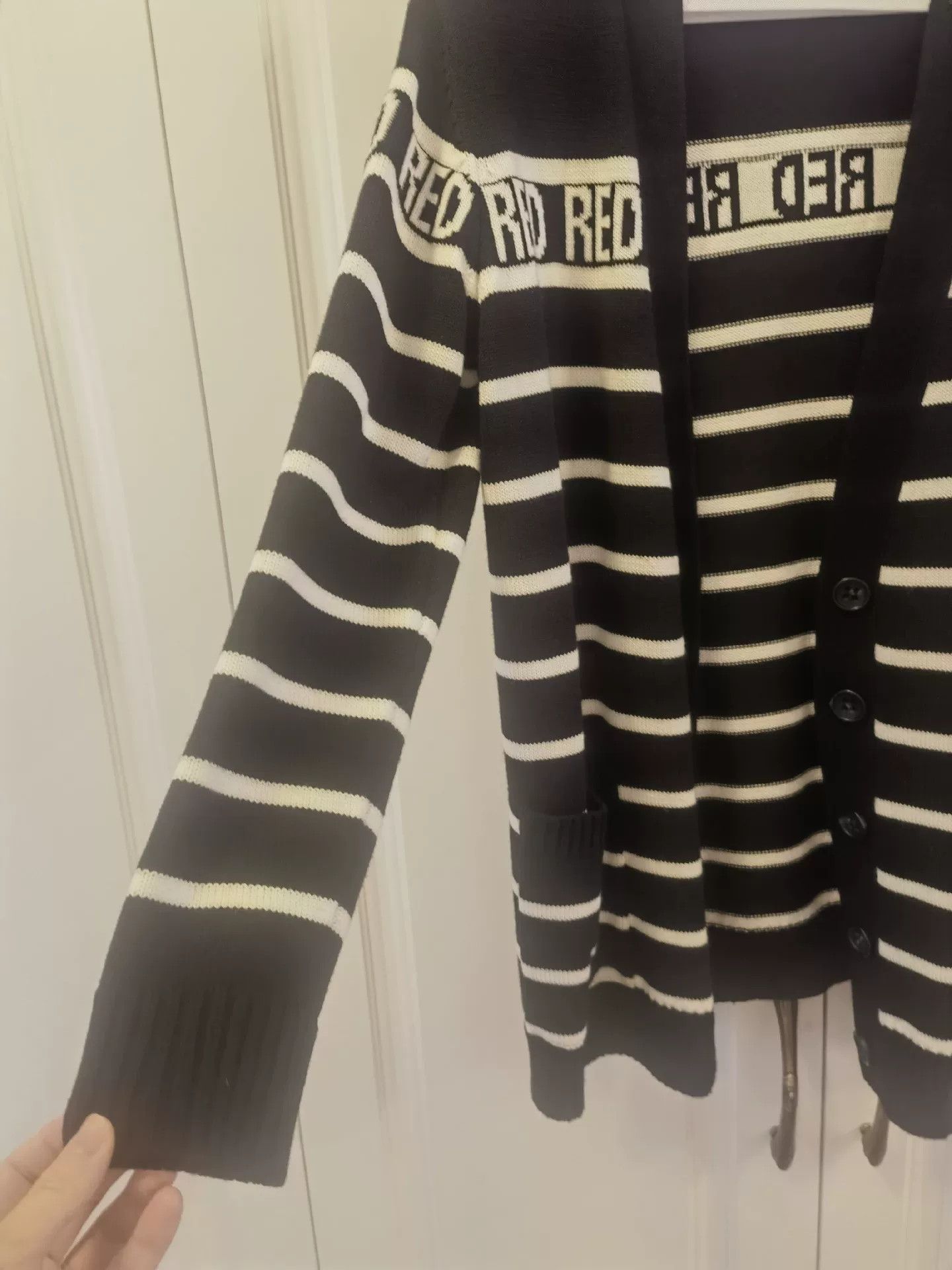 Valentino Red Valentino Black White Cardigan Size US XXS / EU 40 - 3 Thumbnail