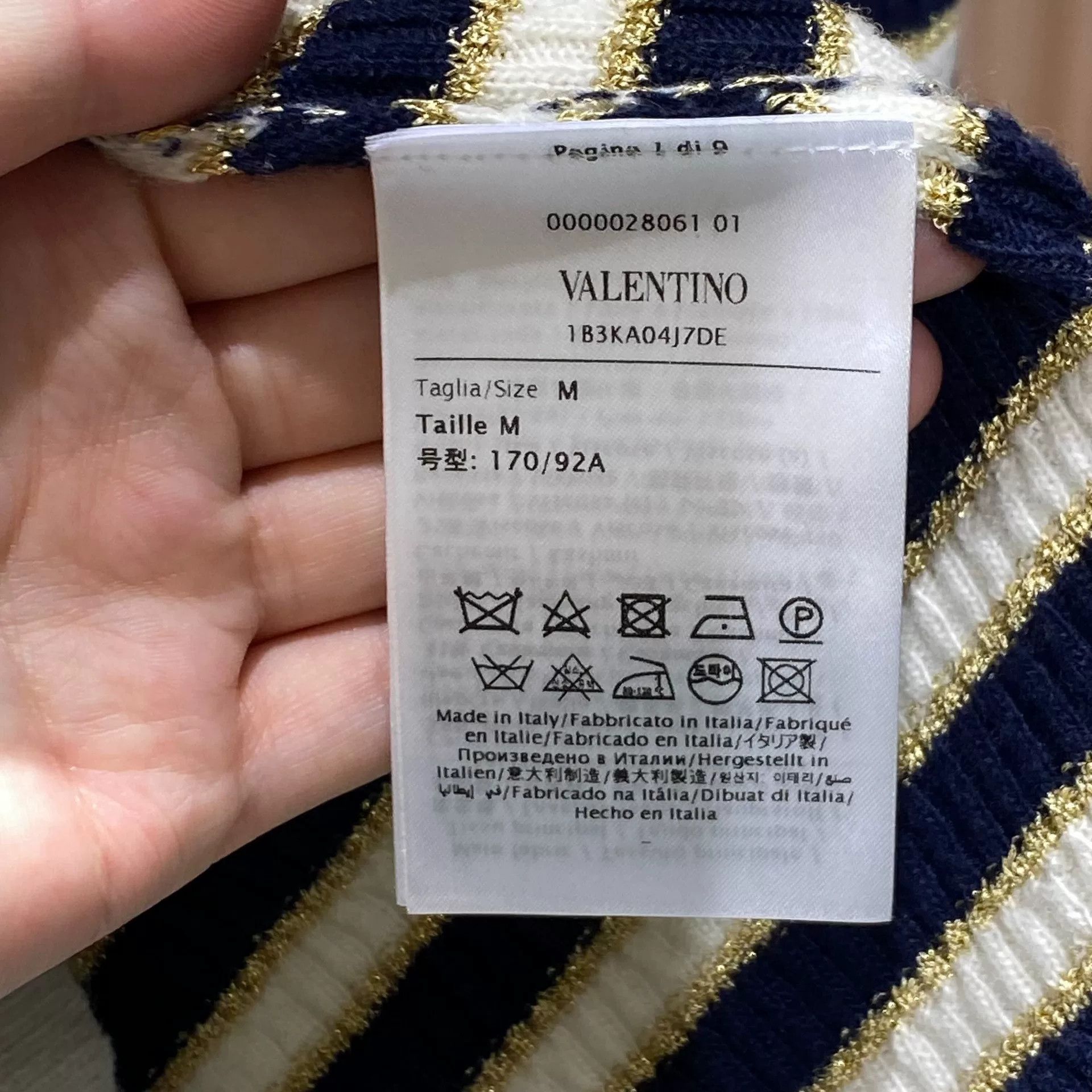 Valentino Valentino Striped Studded Knit Cardigan Size US M / EU 48-50 / 2 - 4 Thumbnail