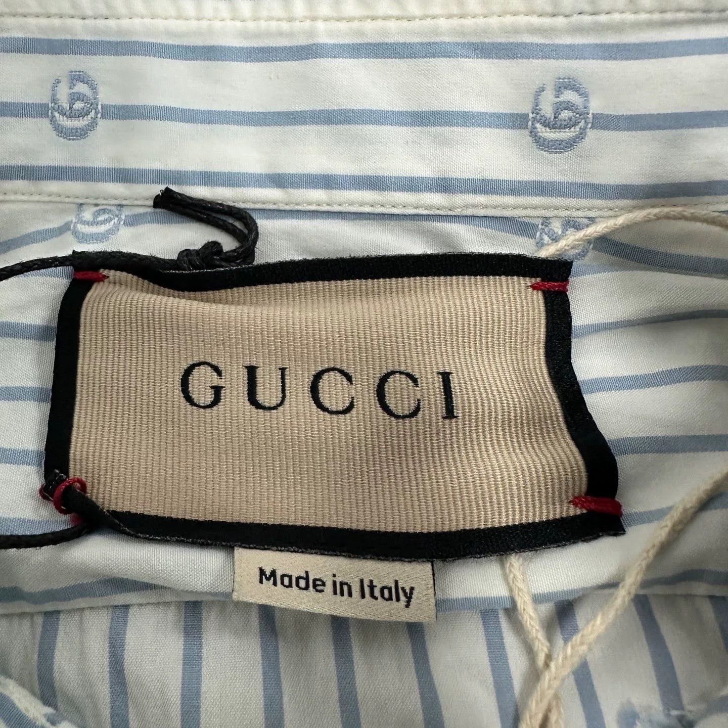 Gucci Gucci White Logo Stripe Long Sleeve Shirt Size US S / EU 44-46 / 1 - 4 Thumbnail