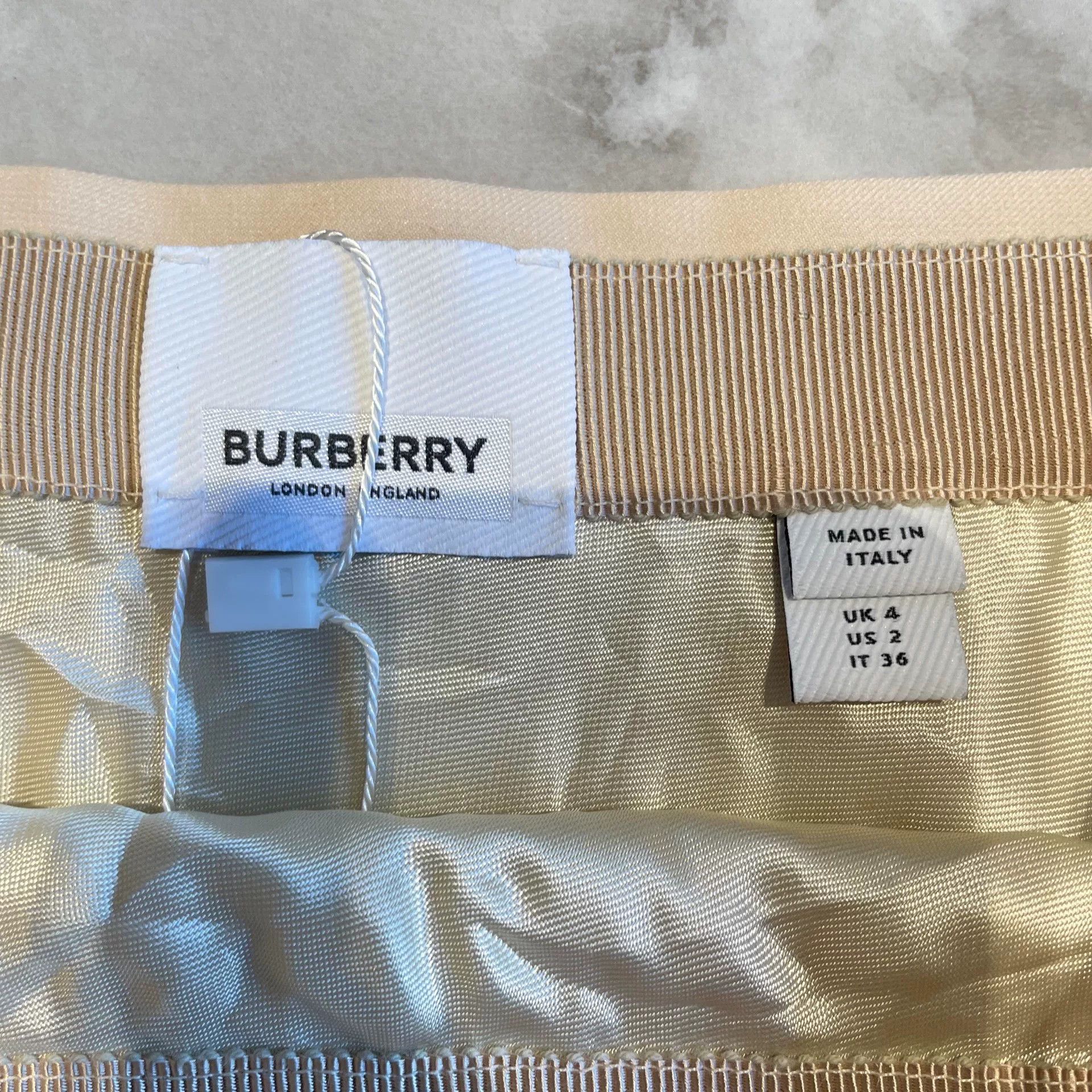 Burberry Burberry Beige Pleated Crystal Mid-Length Skirt Size US 36 / EU 52 - 3 Thumbnail