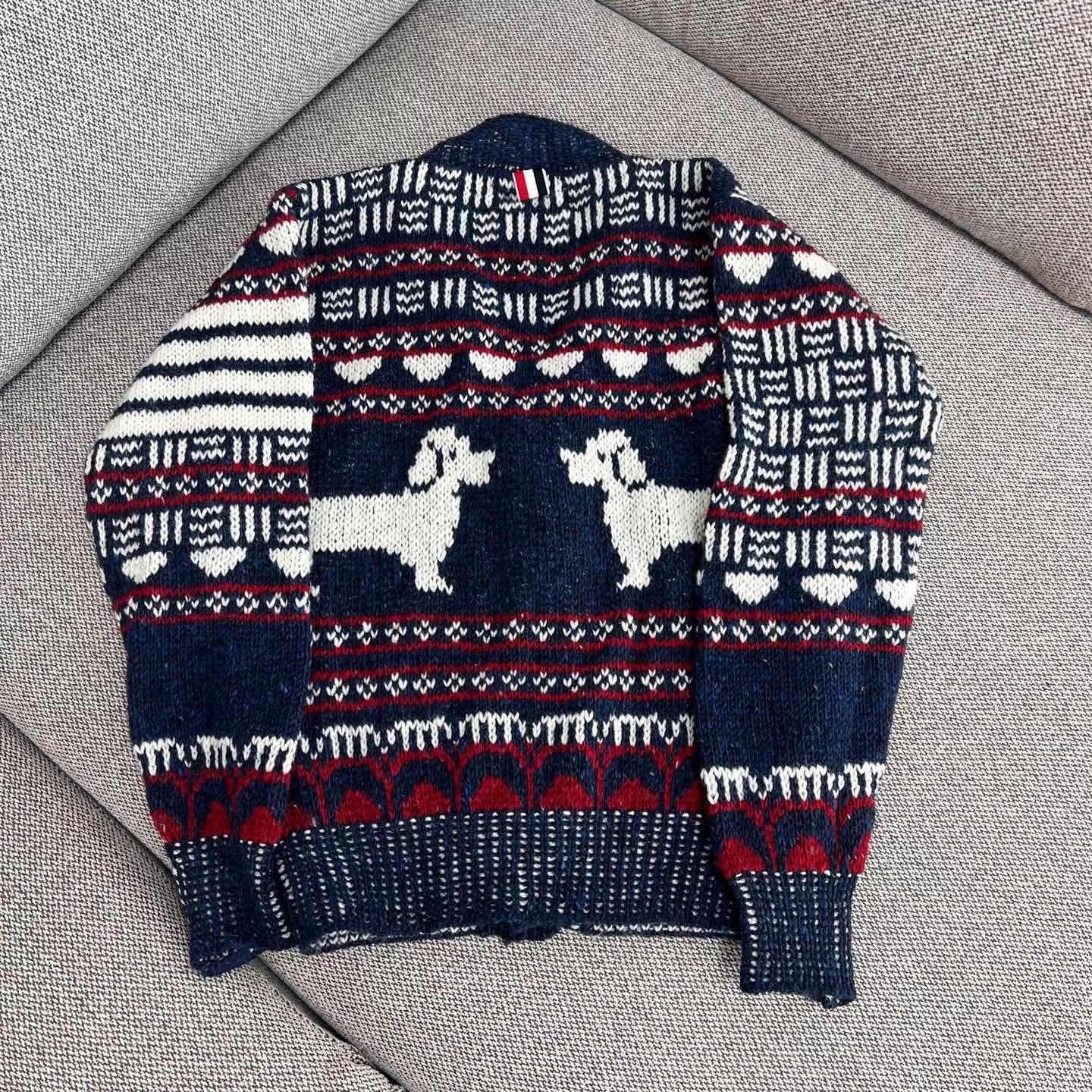 Thom Browne Thom Browne Dog Pattern Knit Cardigan Size US S / EU 44-46 / 1 - 2 Thumbnail