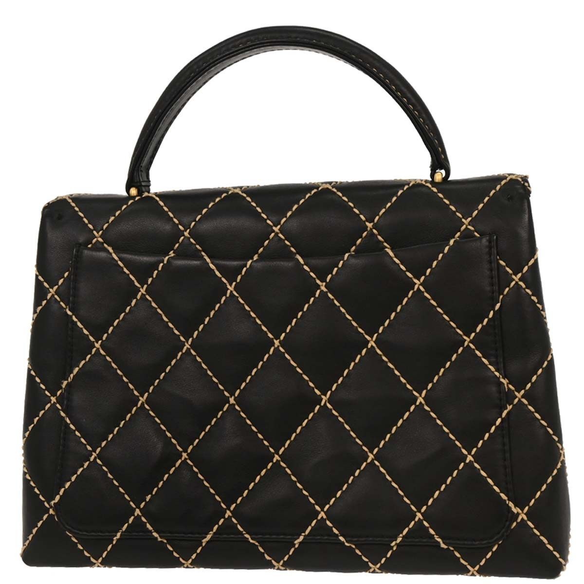 Chanel Chanel Surpique Classic Top Handle Flap Bag Quilted Lambskin Size ONE SIZE - 2 Thumbnail