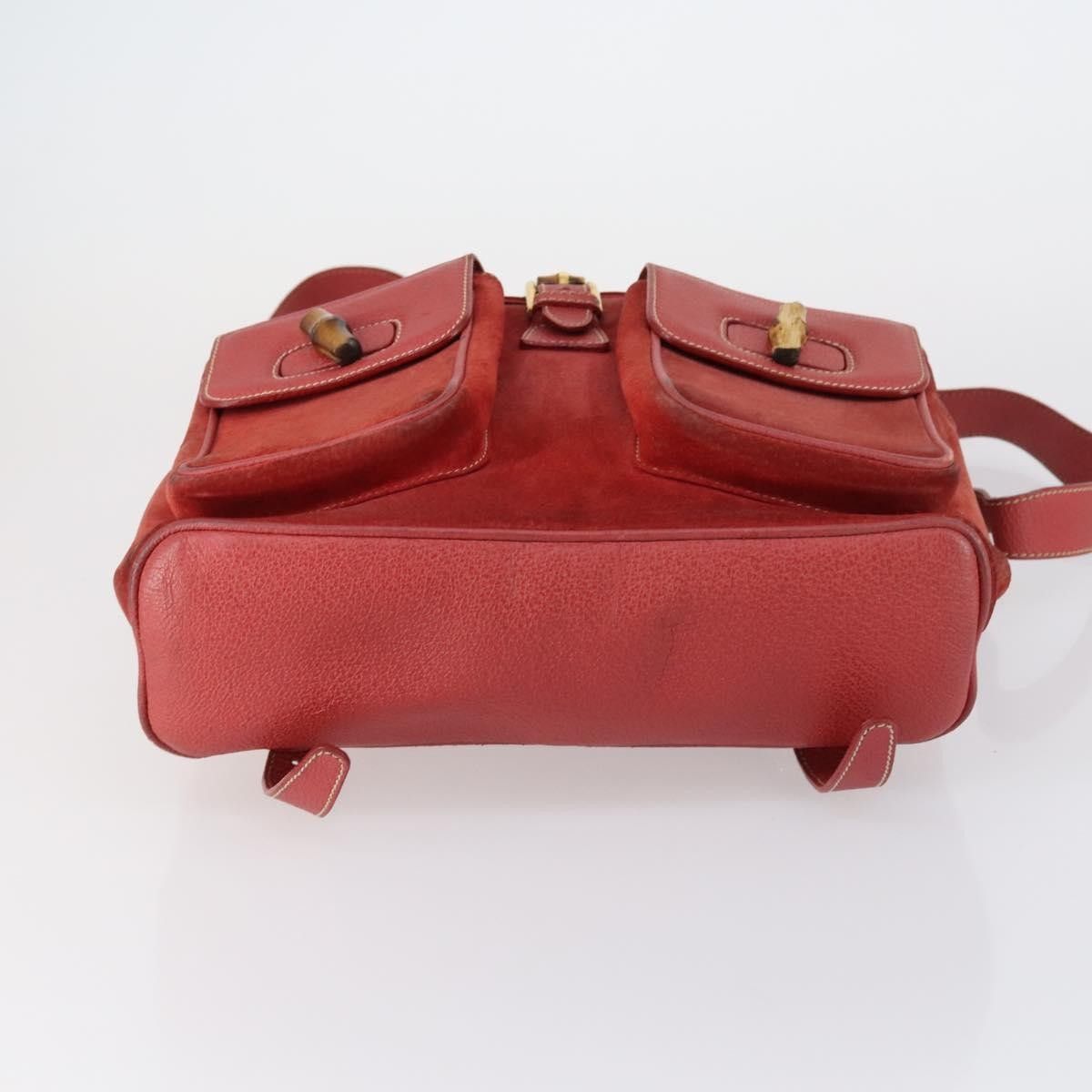 Gucci Gucci Vintage Bamboo Backpack Suede Size ONE SIZE - 18 Thumbnail