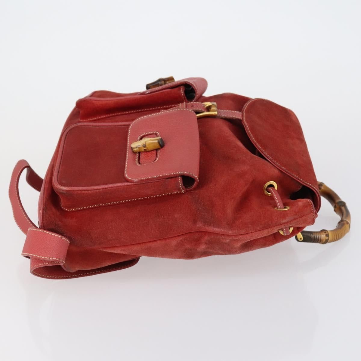 Gucci Gucci Vintage Bamboo Backpack Suede Size ONE SIZE - 3 Thumbnail