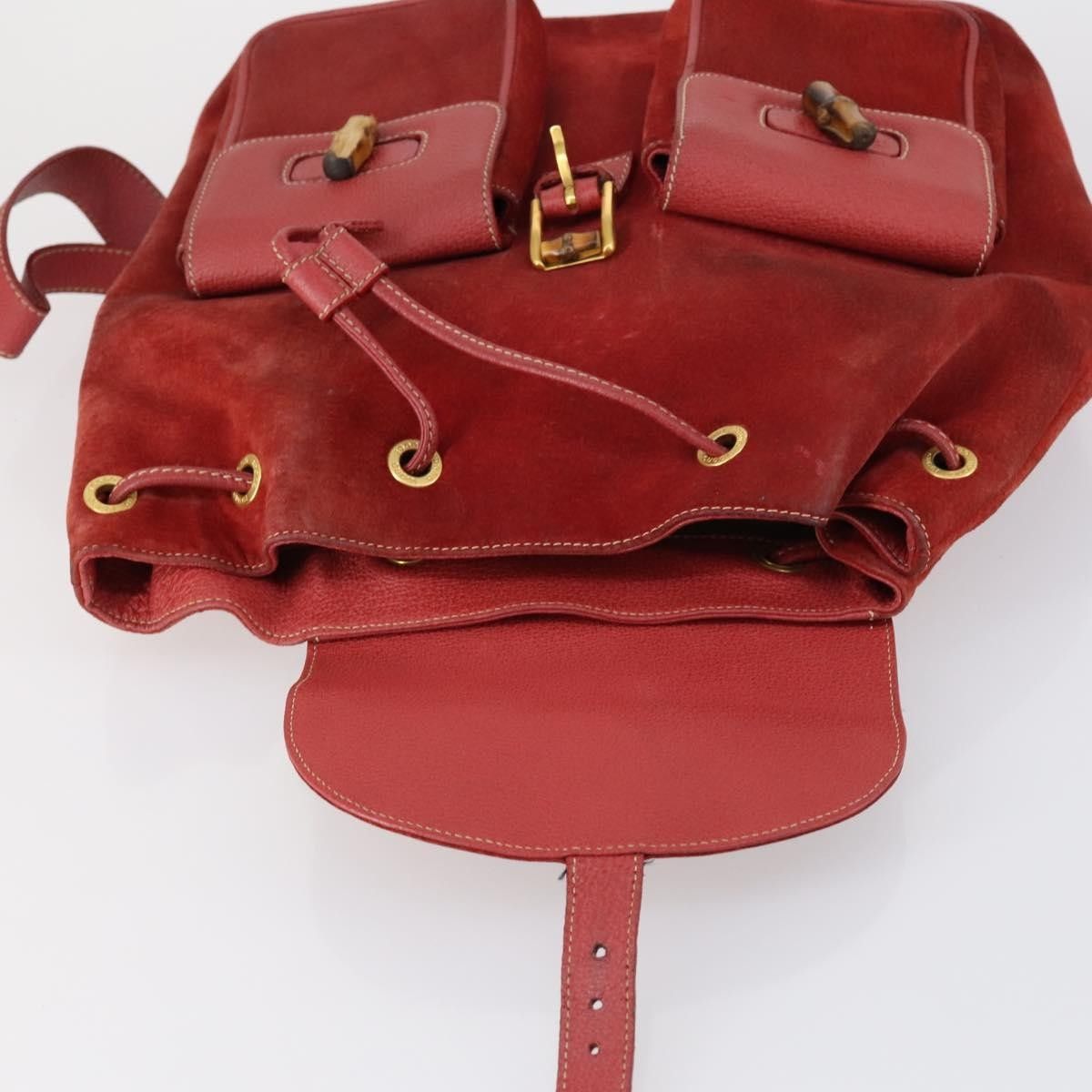 Gucci Gucci Vintage Bamboo Backpack Suede Size ONE SIZE - 20 Thumbnail