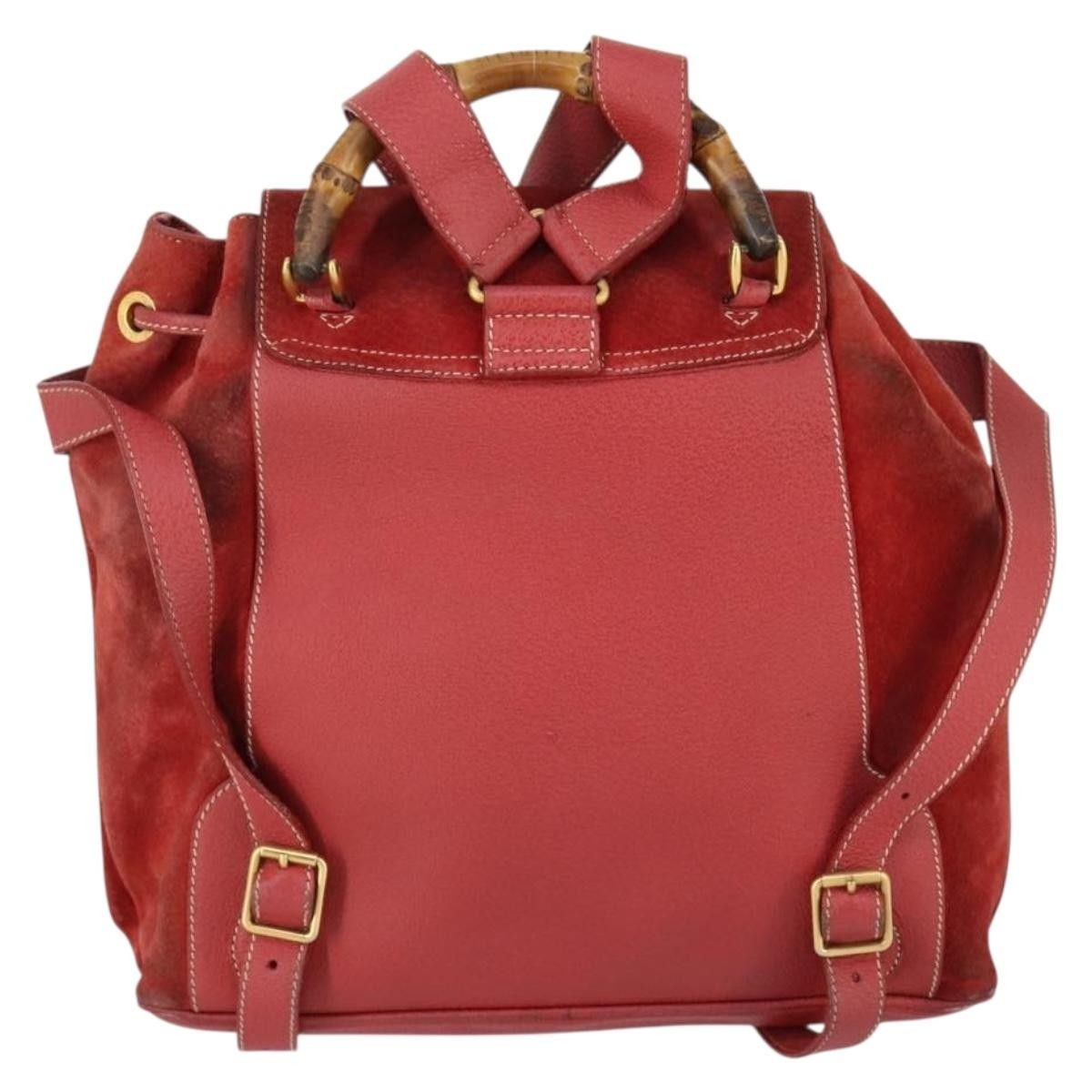 Gucci Gucci Vintage Bamboo Backpack Suede Size ONE SIZE - 2 Thumbnail