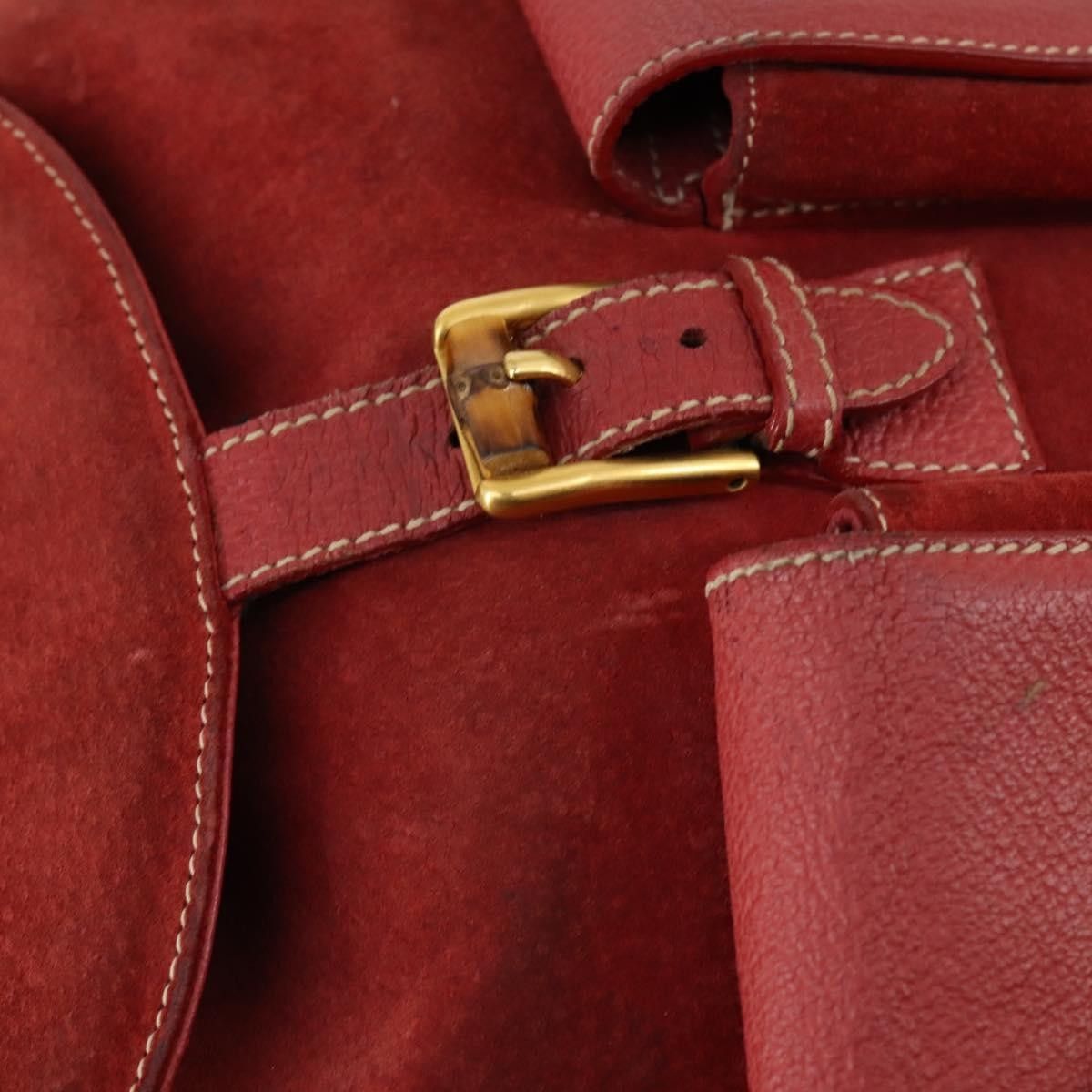 Gucci Gucci Vintage Bamboo Backpack Suede Size ONE SIZE - 12 Thumbnail
