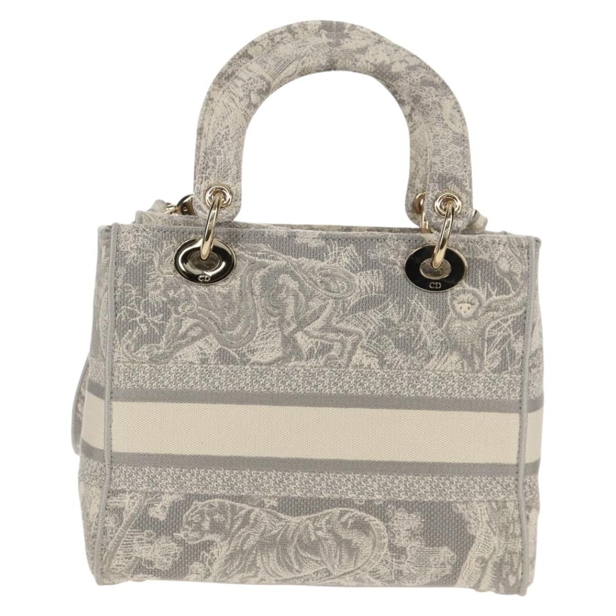 Dior Christian Dior Toile de Jouy Lady D-Lite Bag Embroidered Canvas Size ONE SIZE - 2 Thumbnail