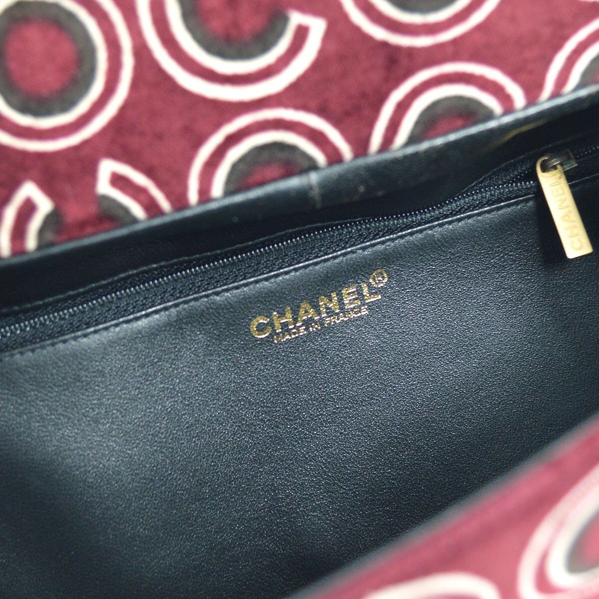 Chanel Chanel CC Top Handle Bag Coco Print Velvet Size ONE SIZE - 4 Thumbnail