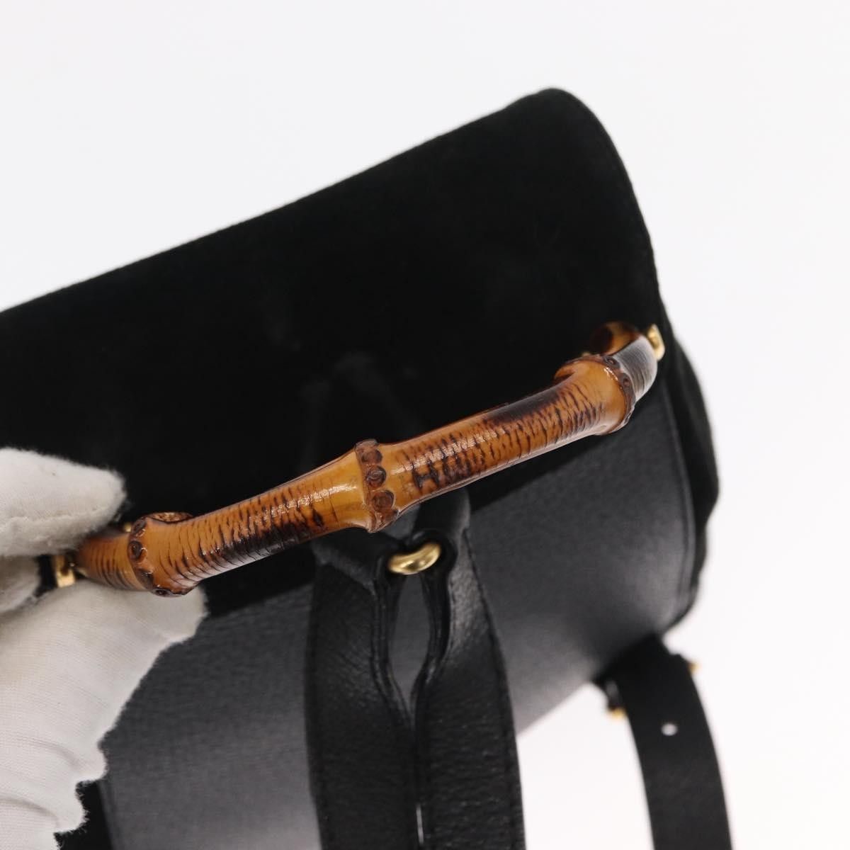 Gucci Gucci Vintage Bamboo Backpack Suede Size ONE SIZE - 13 Thumbnail