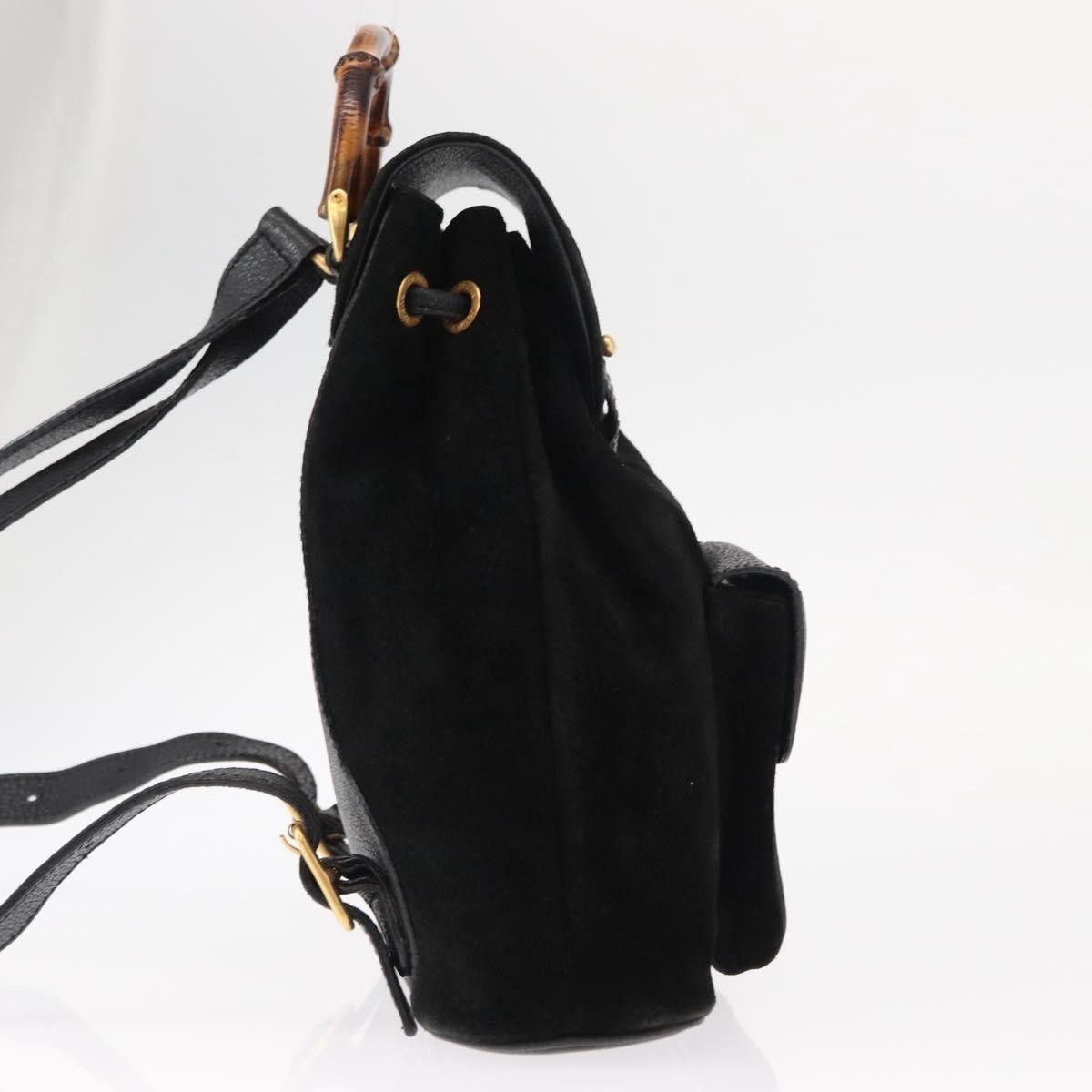 Gucci Gucci Vintage Bamboo Backpack Suede Size ONE SIZE - 4 Thumbnail
