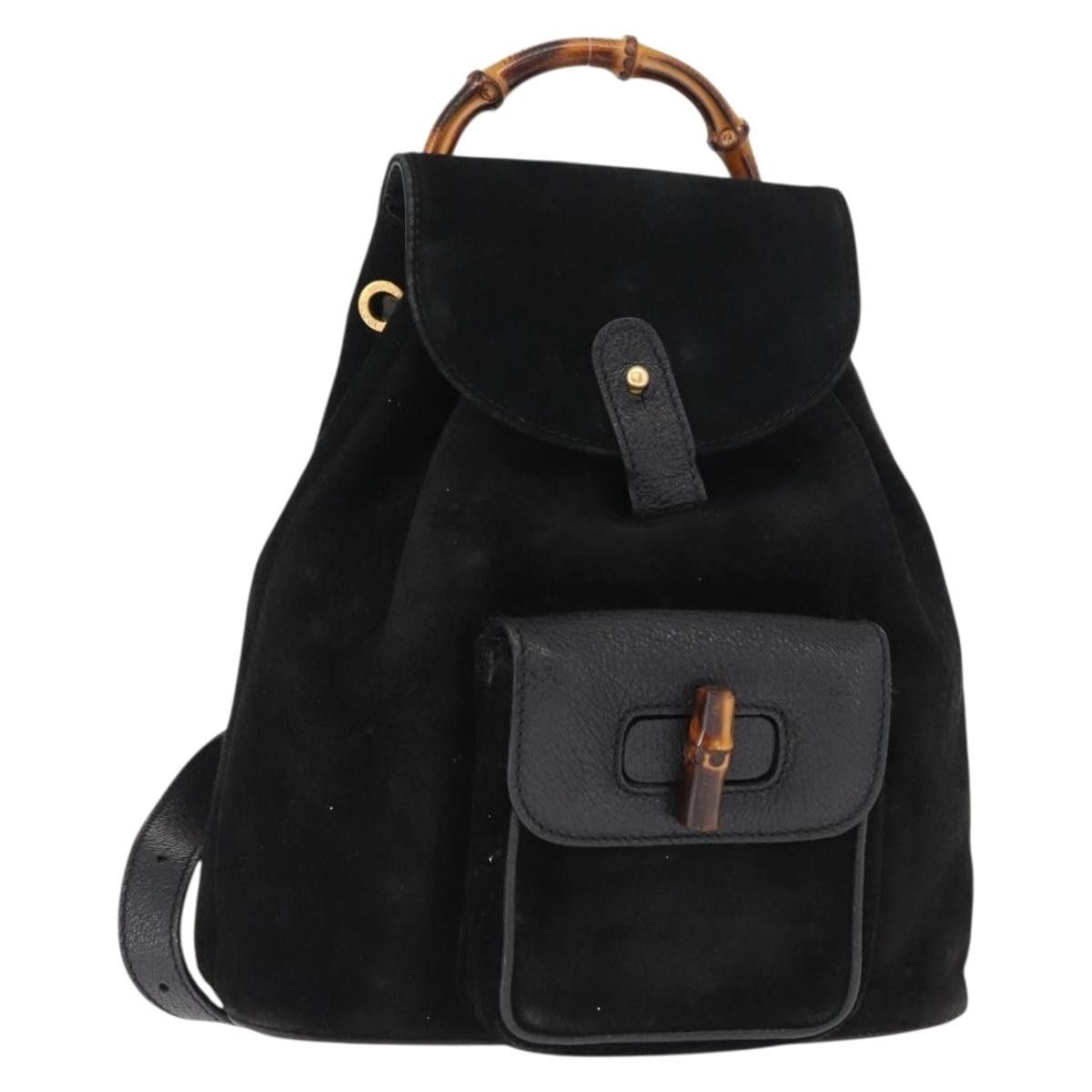 Gucci Gucci Vintage Bamboo Backpack Suede Size ONE SIZE - 19 Thumbnail